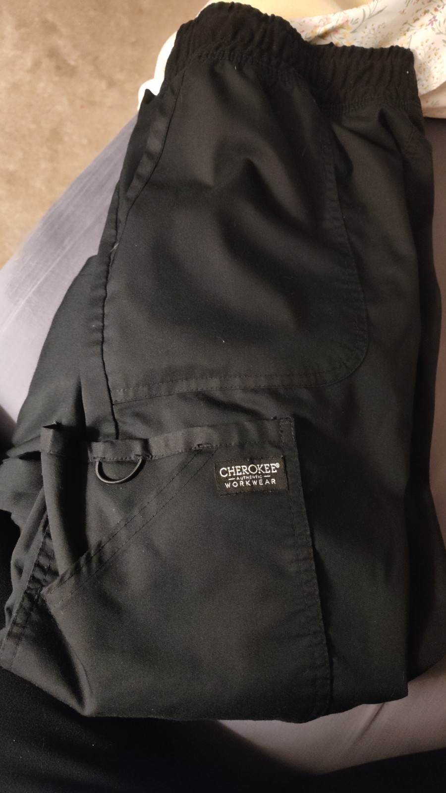 womens black scrub pants large
