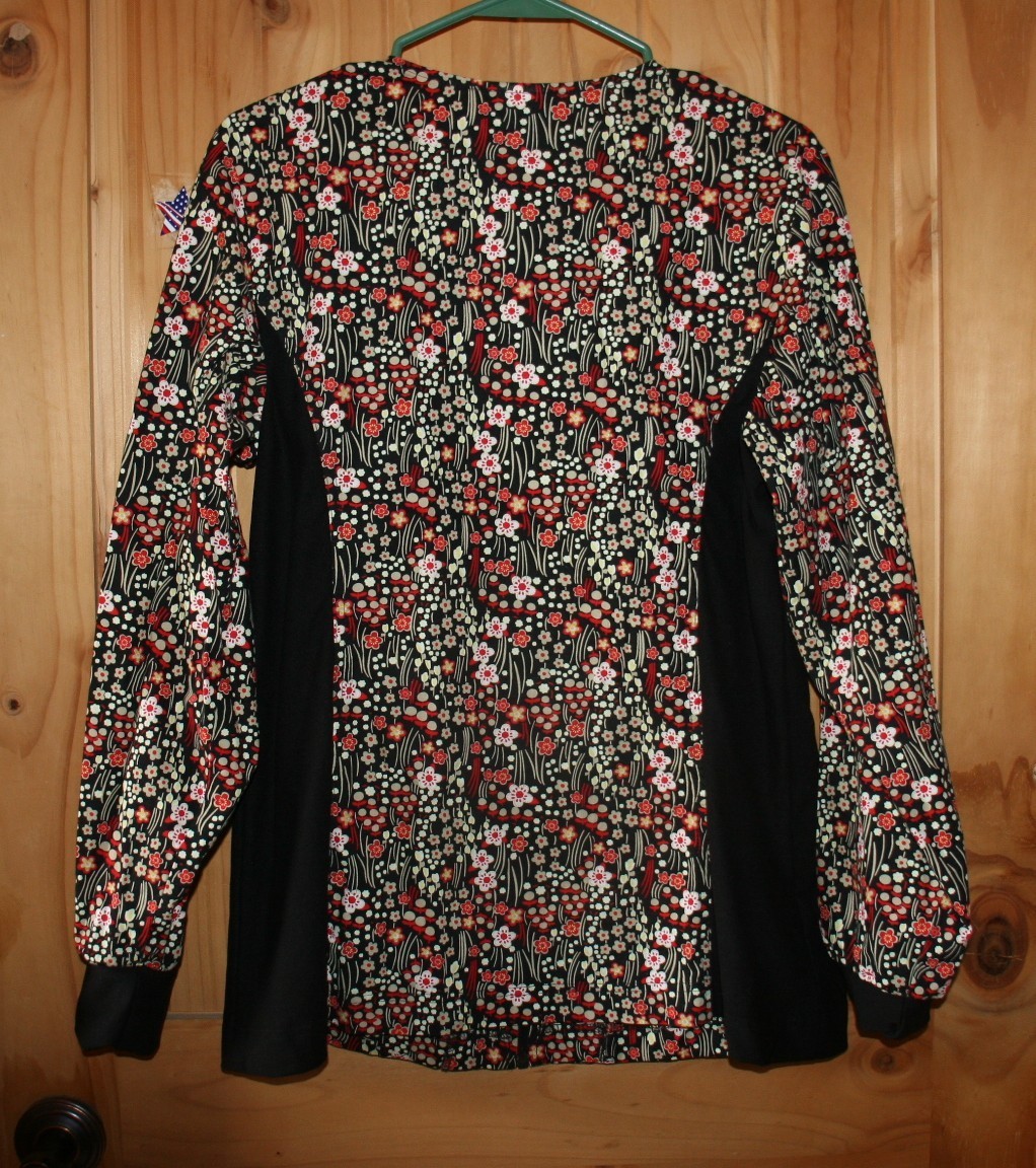 CHEROKEE SCRUB JACKET SIZE M STRETCH SIDE PANELS UNIQUE RARE BEAUTIFUL!