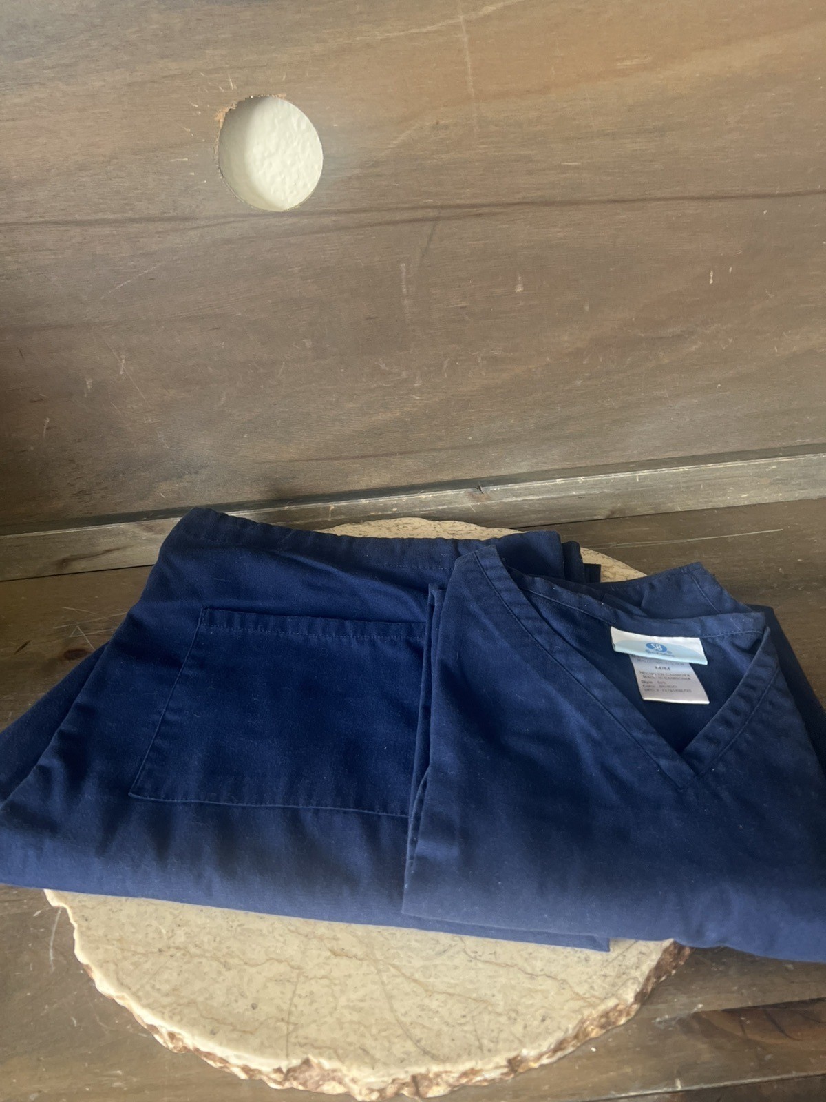 SB Scrubs UNISEX Medical Scrub Top AND PANTS SET Size MEDIUM INDIGO