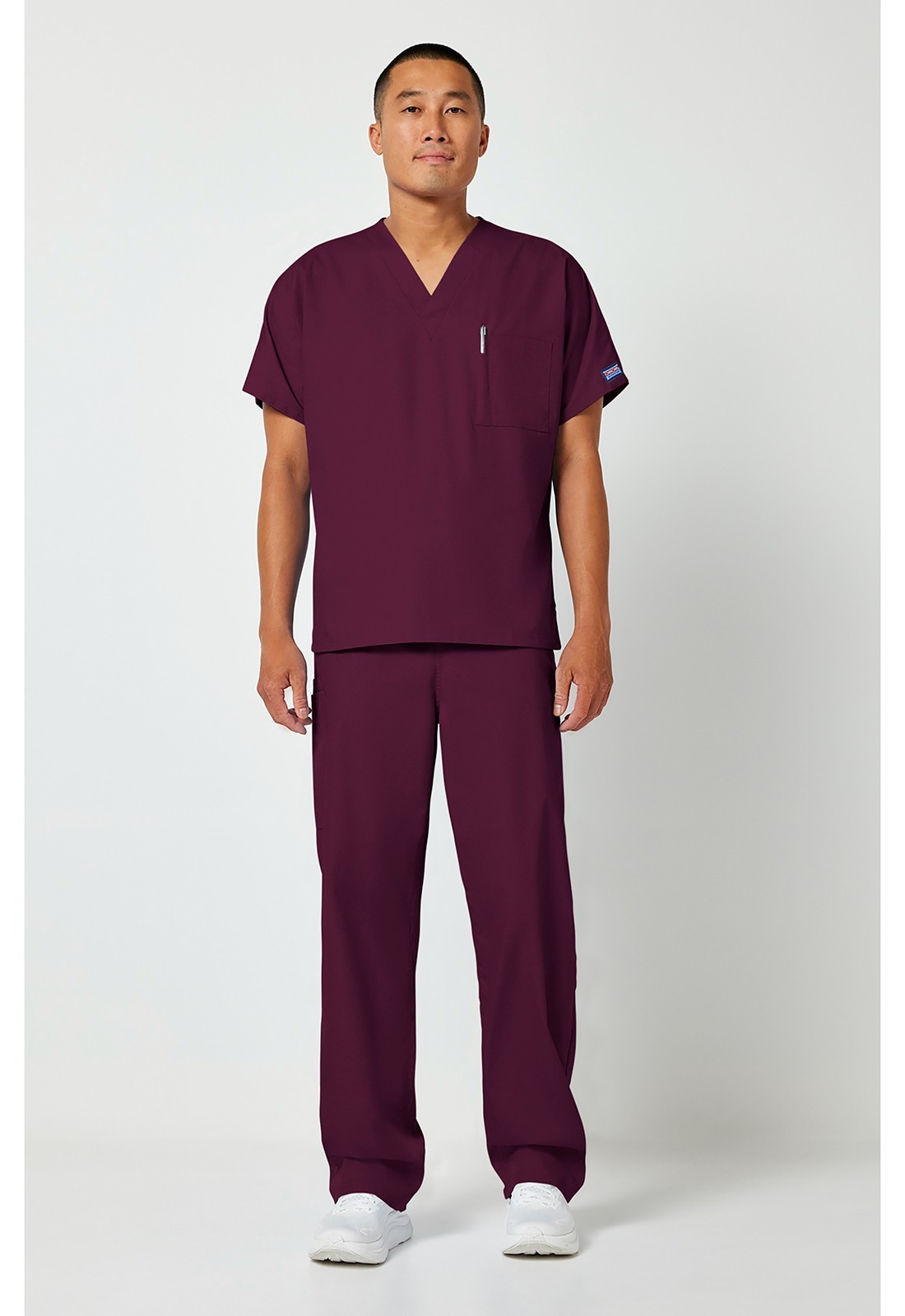 Cherokee Scrubs Unisex Workwear V Neck Scrub Top 4777 WINE XS to 5XL