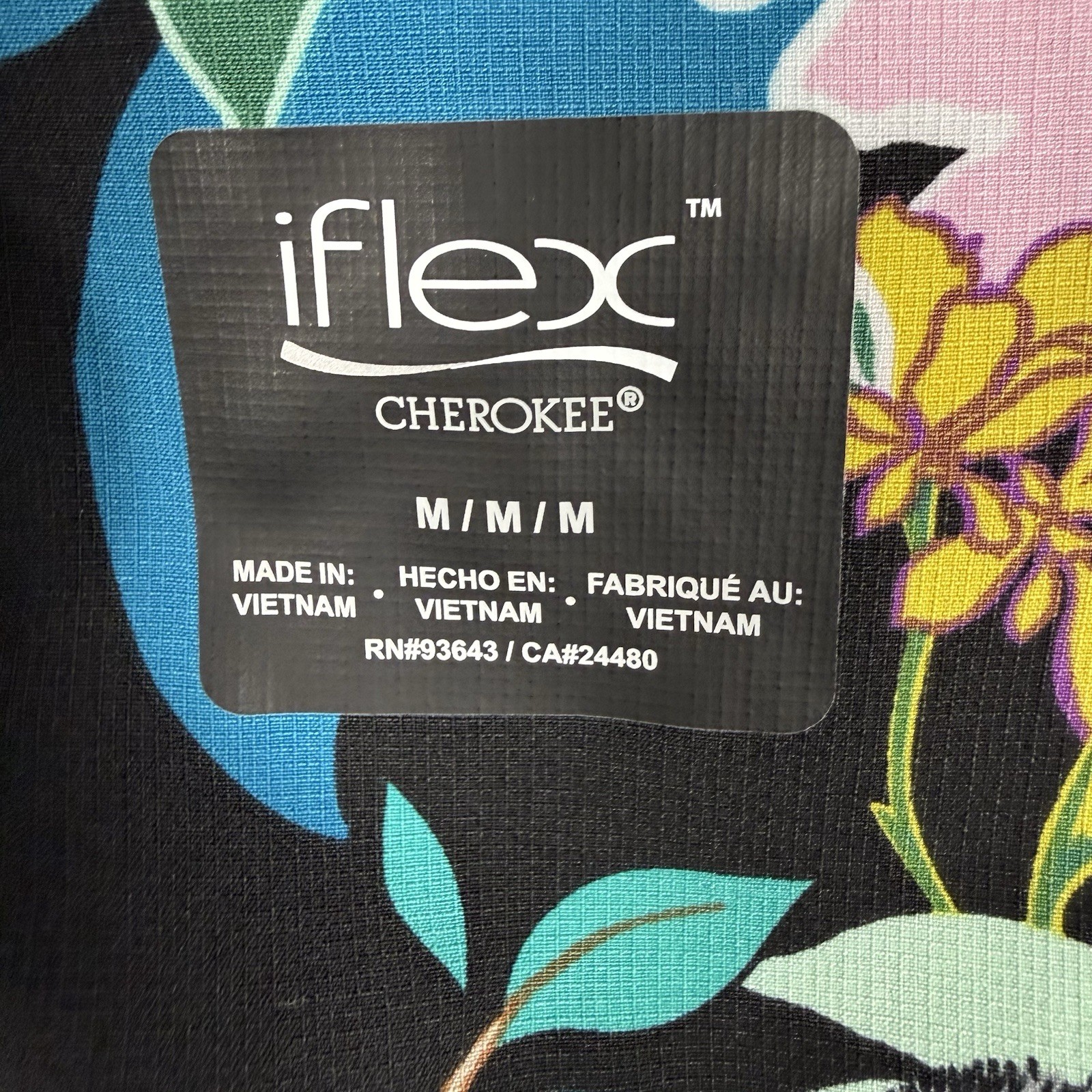 NWT Cherokee iFlex Scrub Top M Koalas & Pandas On Black Scrubs Nurse Vet Tech RN