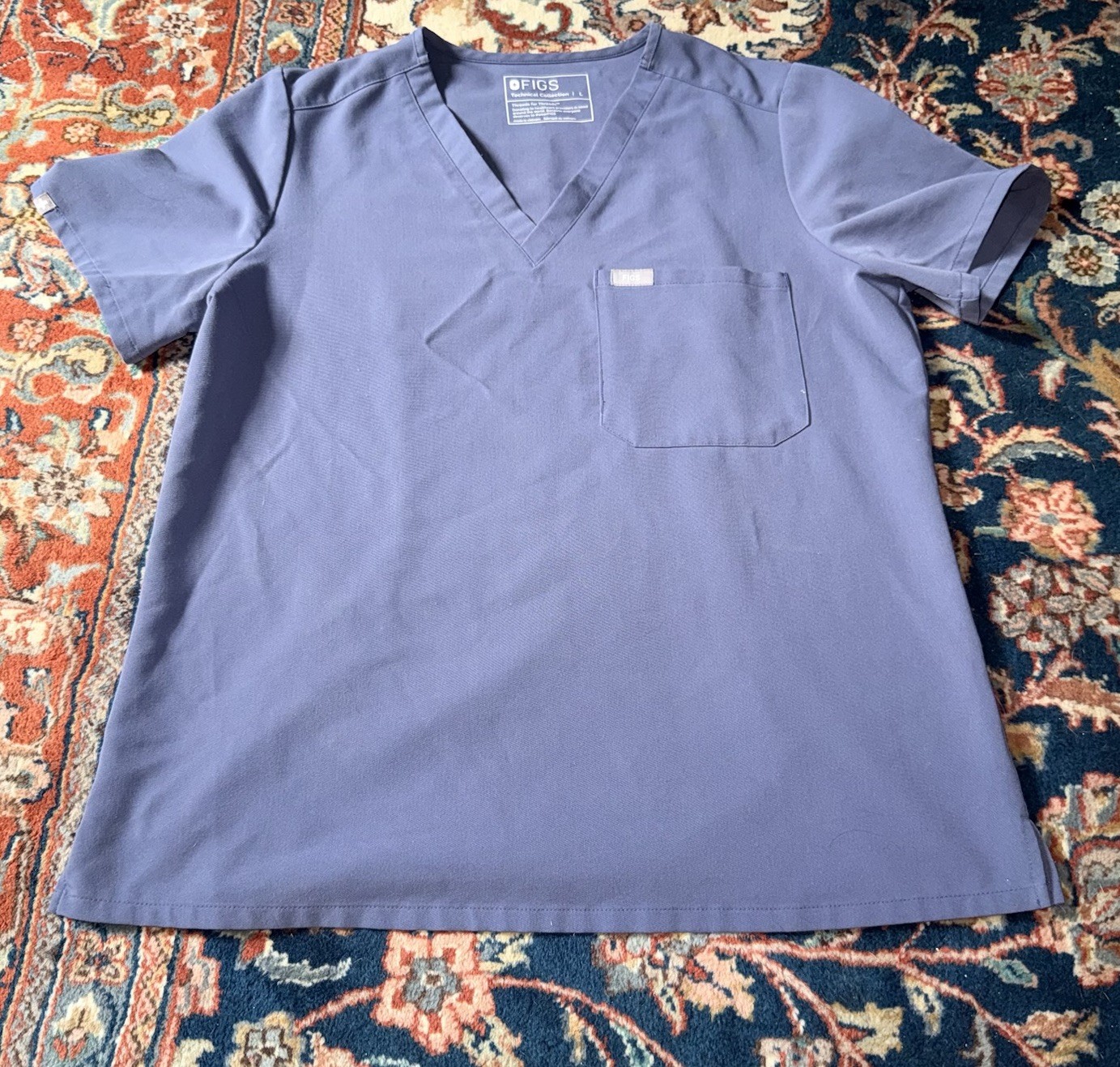FIGS Catarina One-Pocket Scrub Top Women’s Large Dark Harbor Medical Scrubs
