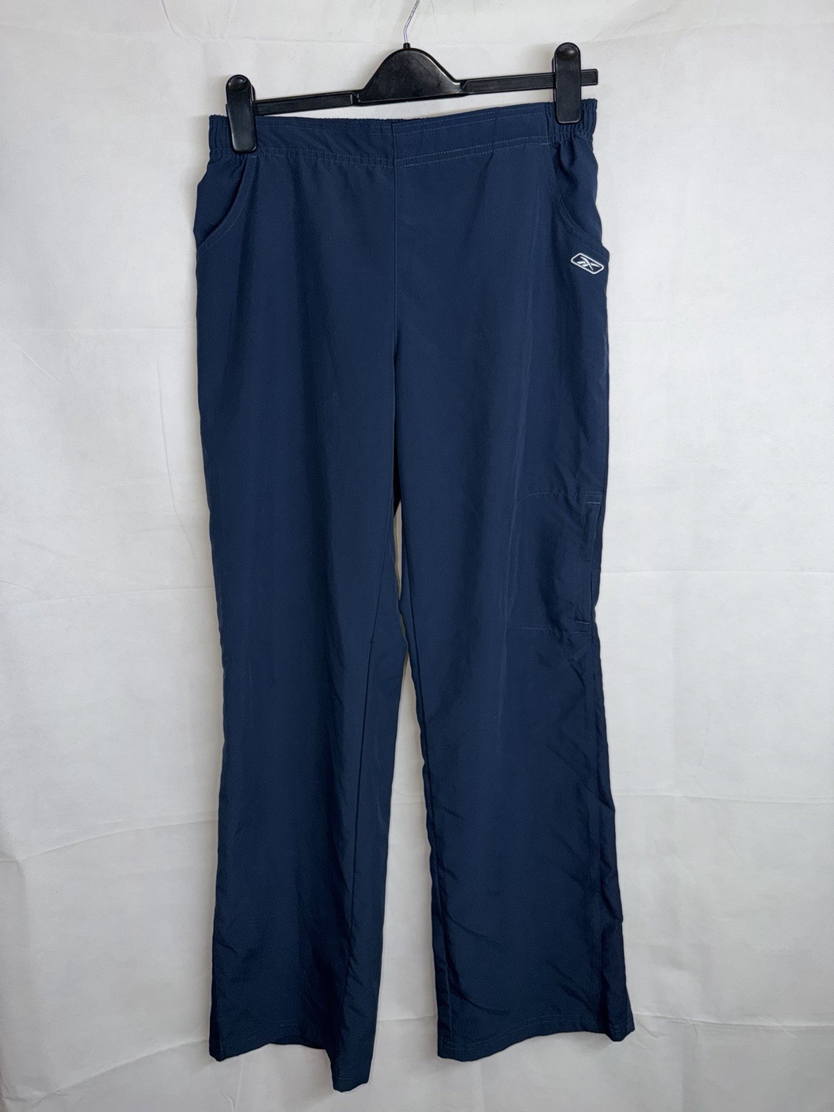 Reebok Women’s Track Pants Men Medium Blue Straight Leg Zipper Pocket Athletic