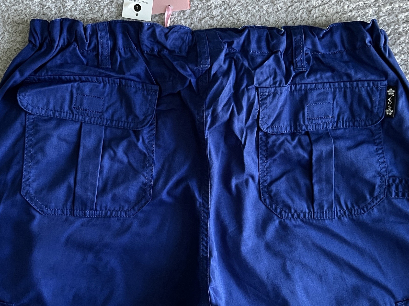 Koi Scrub Pants Women’s Large Regular Galaxy Blue Lindsey Cargo Nursing Medical
