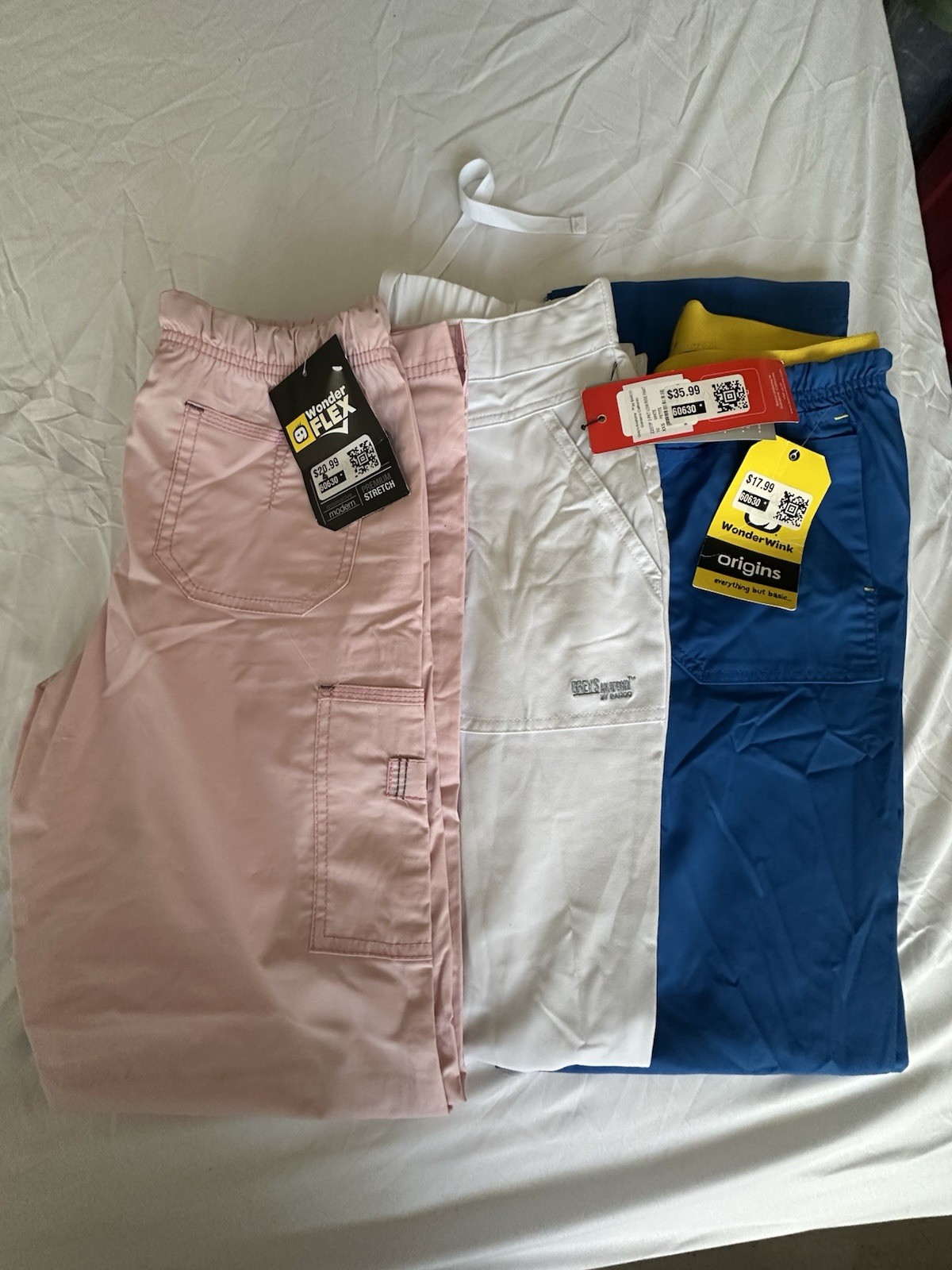 XXS Tall Lot-3 WonderWink Women’s Wonderflex 1 Gray’s Anatomy Scrub Pant’s H-loc