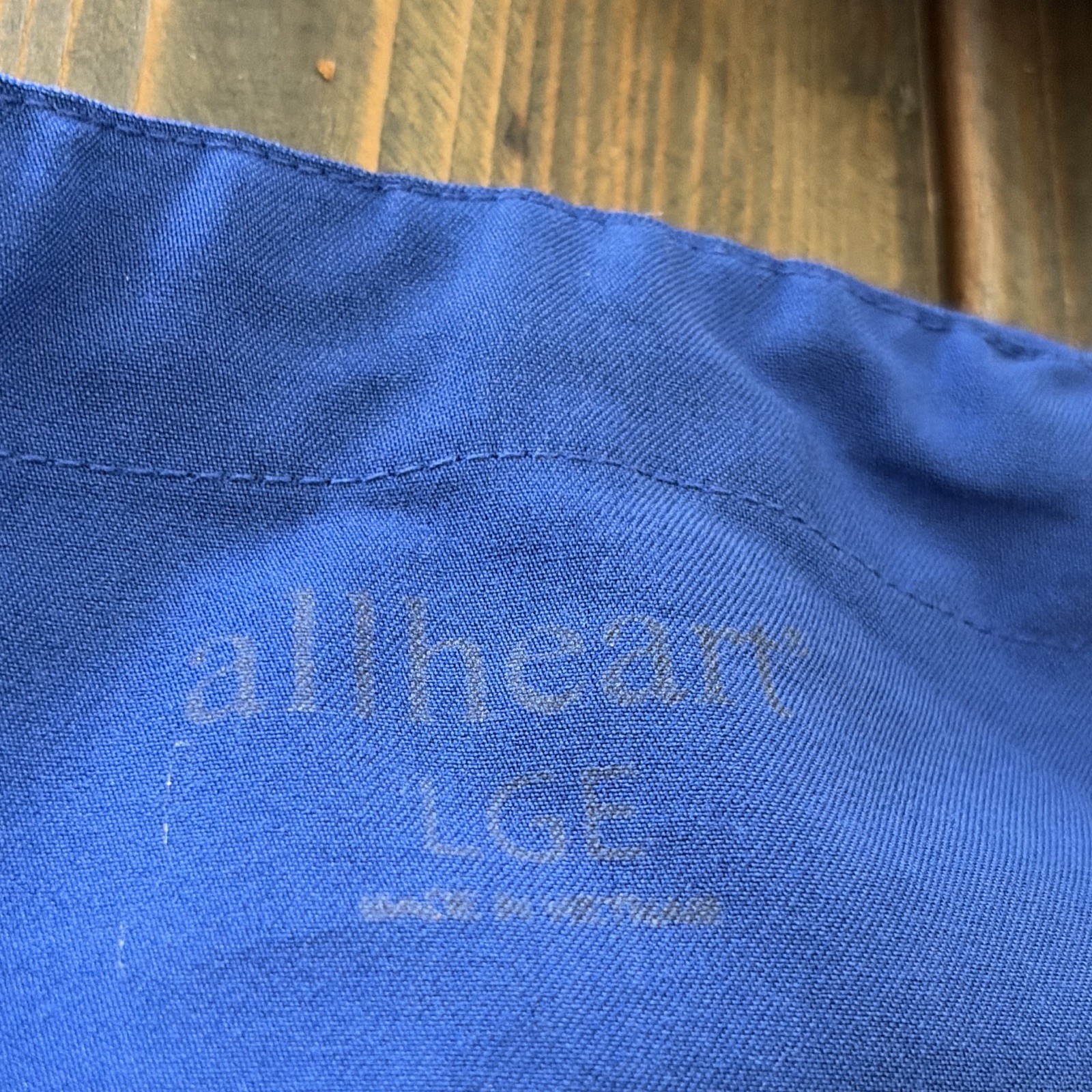 Althea Blue Scrub Set Top & Pants L Cotton Twill Chamberlain University Logo