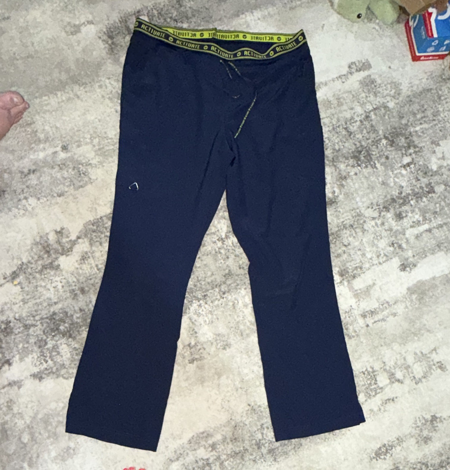 Activate Men’s Navy Scrub Pants Size M Drawstring Utility Pockets 8756T