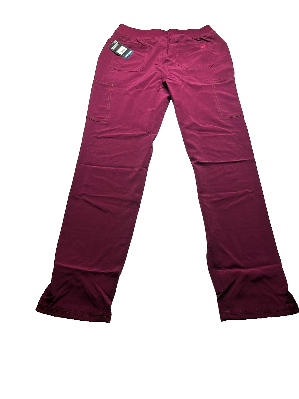Dickies Medical Riveting Scrub Pants Women’s M Tall Wine Cargo Stretch NWT