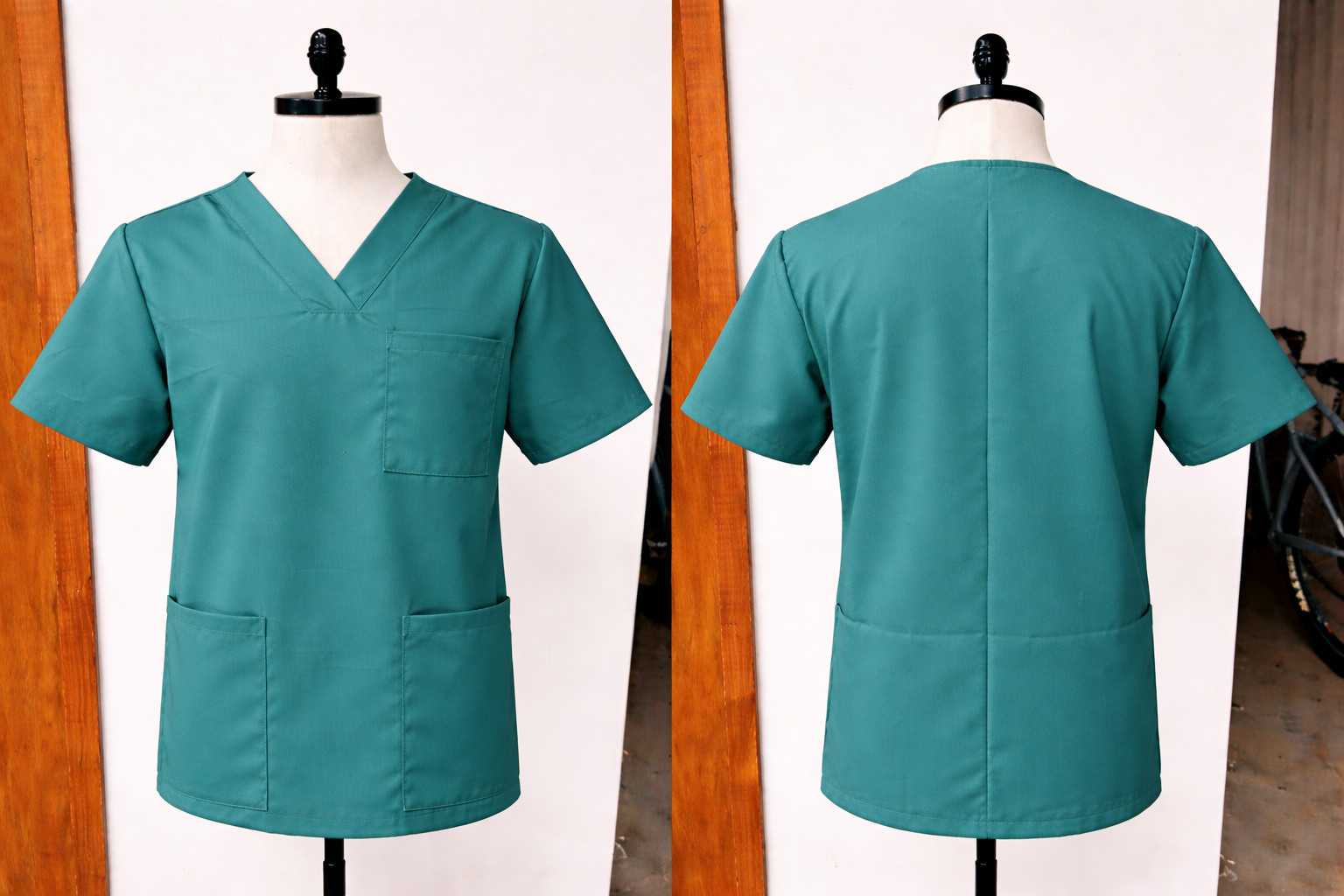 Mens Medical Scrub Top V-Neck 3 Pocket Gabardine Nurse Doctor Workwear