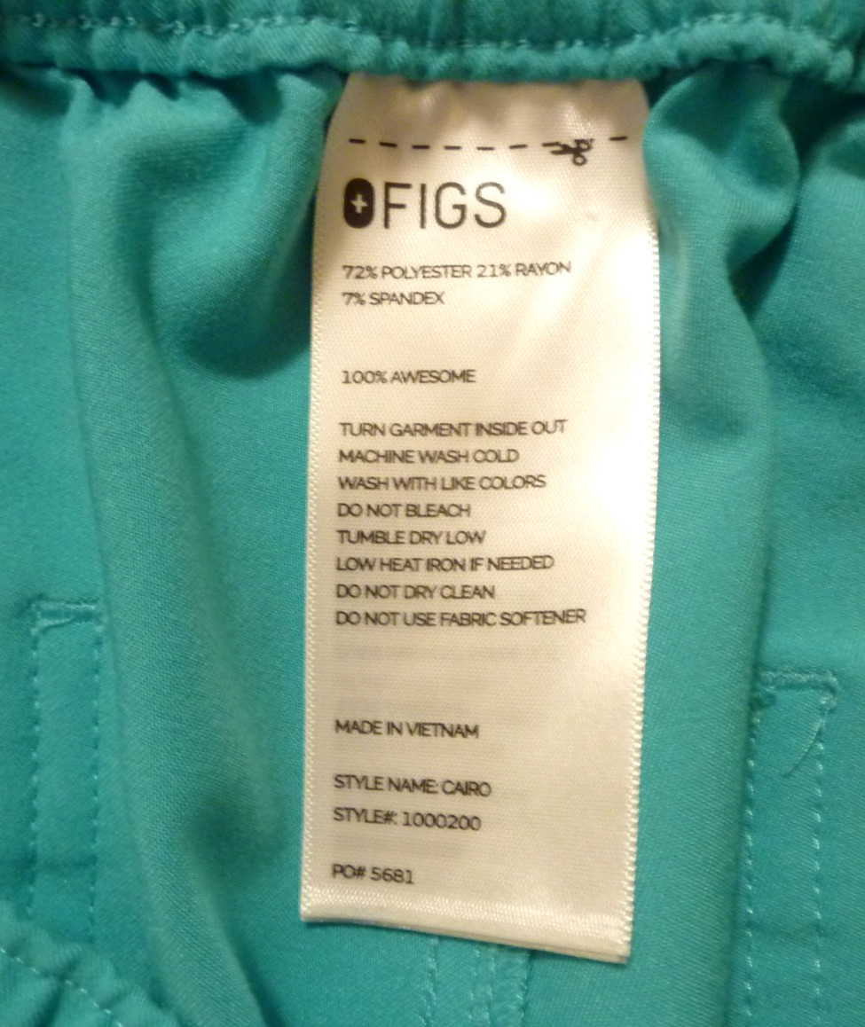 FIGS Cairo Cargo Scrub Pants Men’s Size S Small Tall Aqua Color Style 1000200
