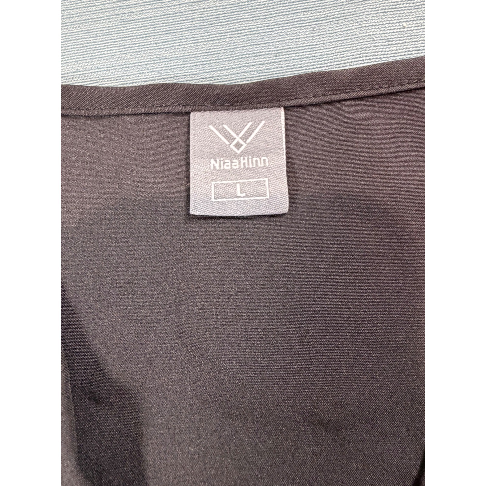 Niaahinn Scrub Top and Pants Set Black Women Large