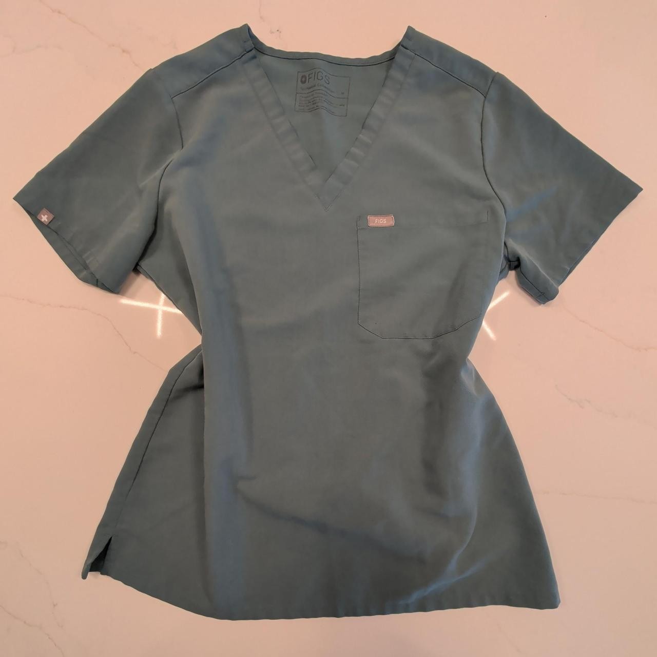 Figs Sz M One-Pocket Scrub Top Medical Work Healthcare Hospital Uniform