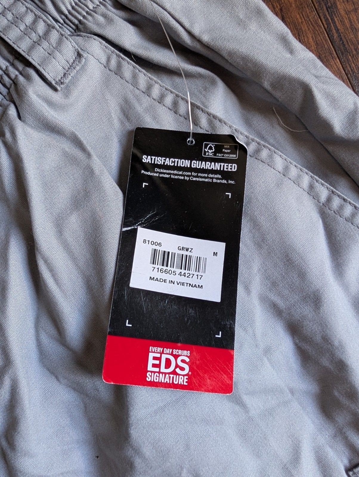 Scrubs Dickies Men’s Zip Fly Pull-On Pant 81006 GRWZ Gray Size M Medium NEW