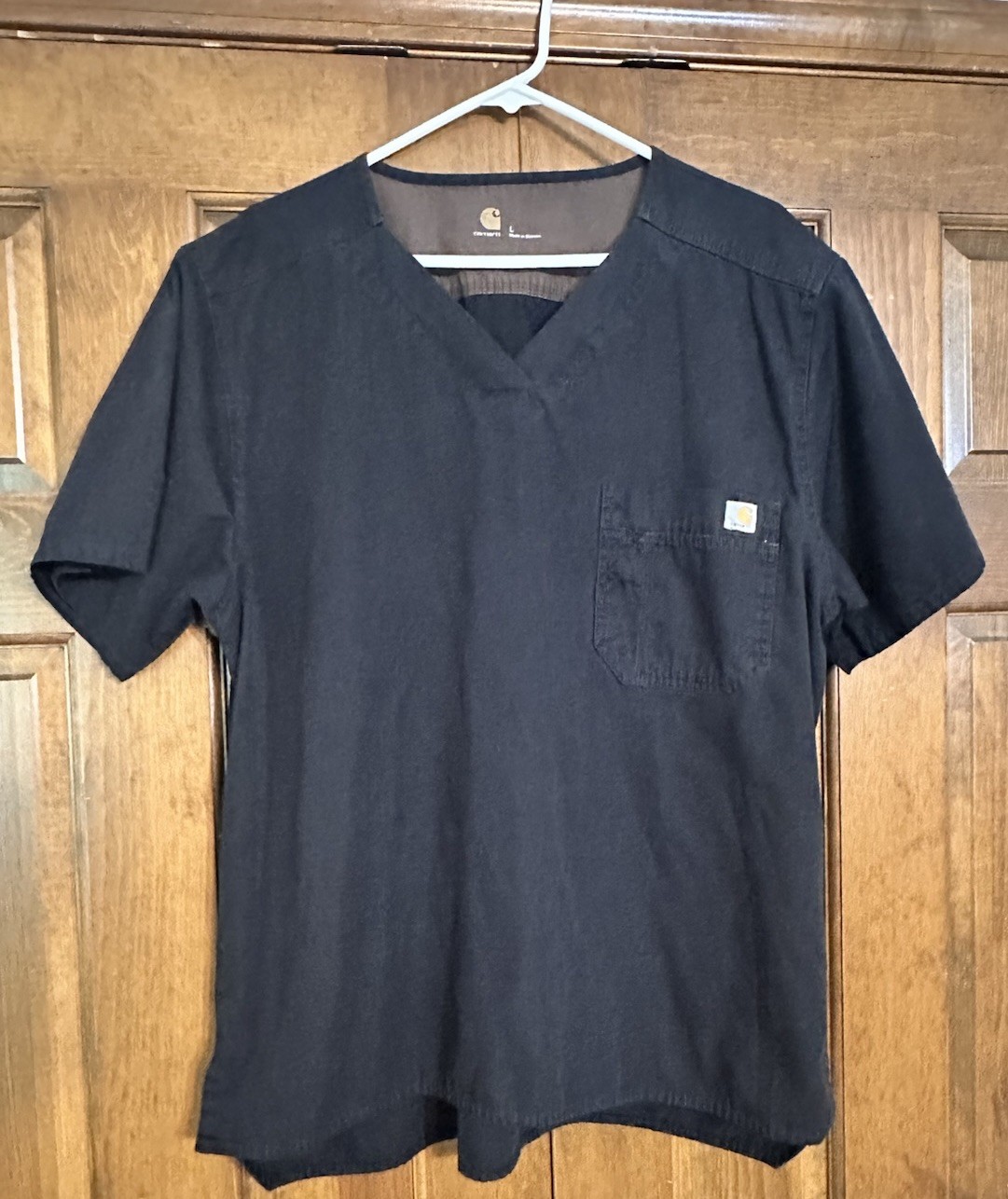 Carhartt Mens Ripstop Utility Scrub Top Size L Black C15108 Pocket