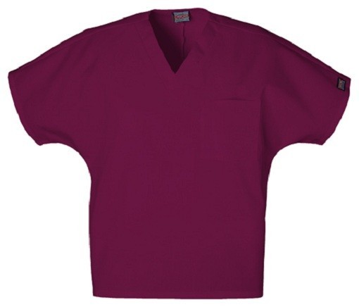Cherokee Scrubs Unisex Workwear V Neck Scrub Top 4777 WINE XS to 5XL