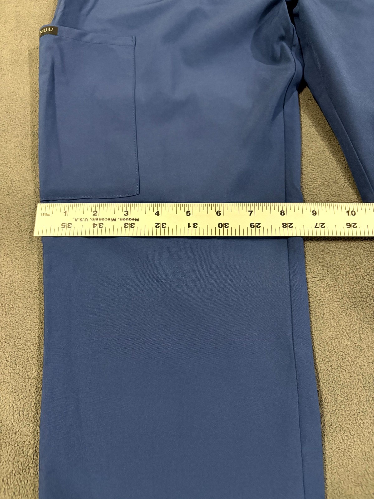 Jaanuu Cargo Scrub Pants Men XS Blue Stretch Drawstring Workwear Utility Pockets