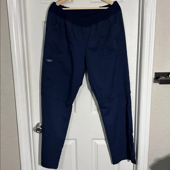 Cherokee Workwear Revolution 4-Pocket STRETCH Navy Pull-On Cargo Scrub Pants L