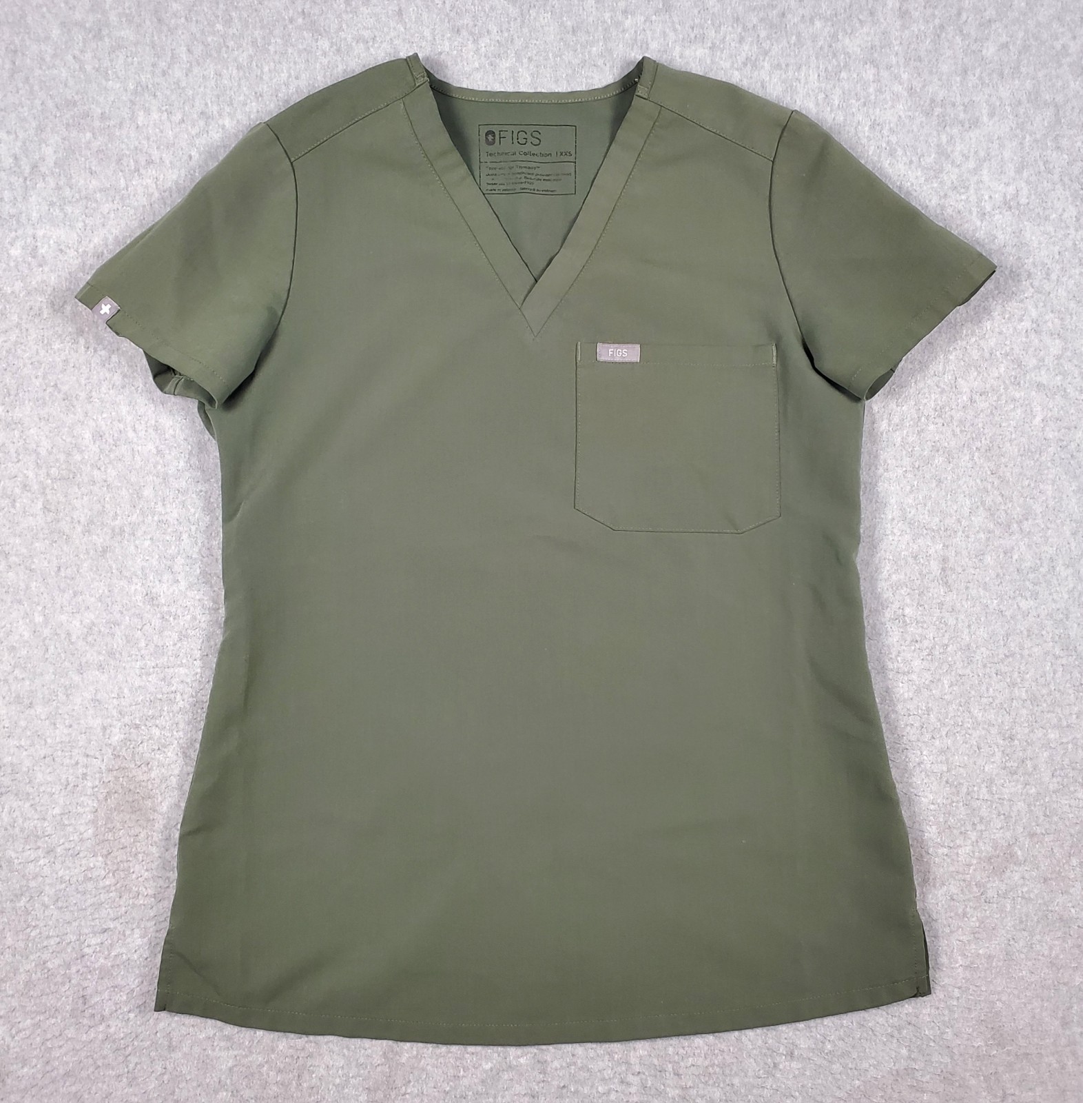 FIGS Scrub Catarina Top Womens XXS 2XS Moss Green Technical Collection Medical