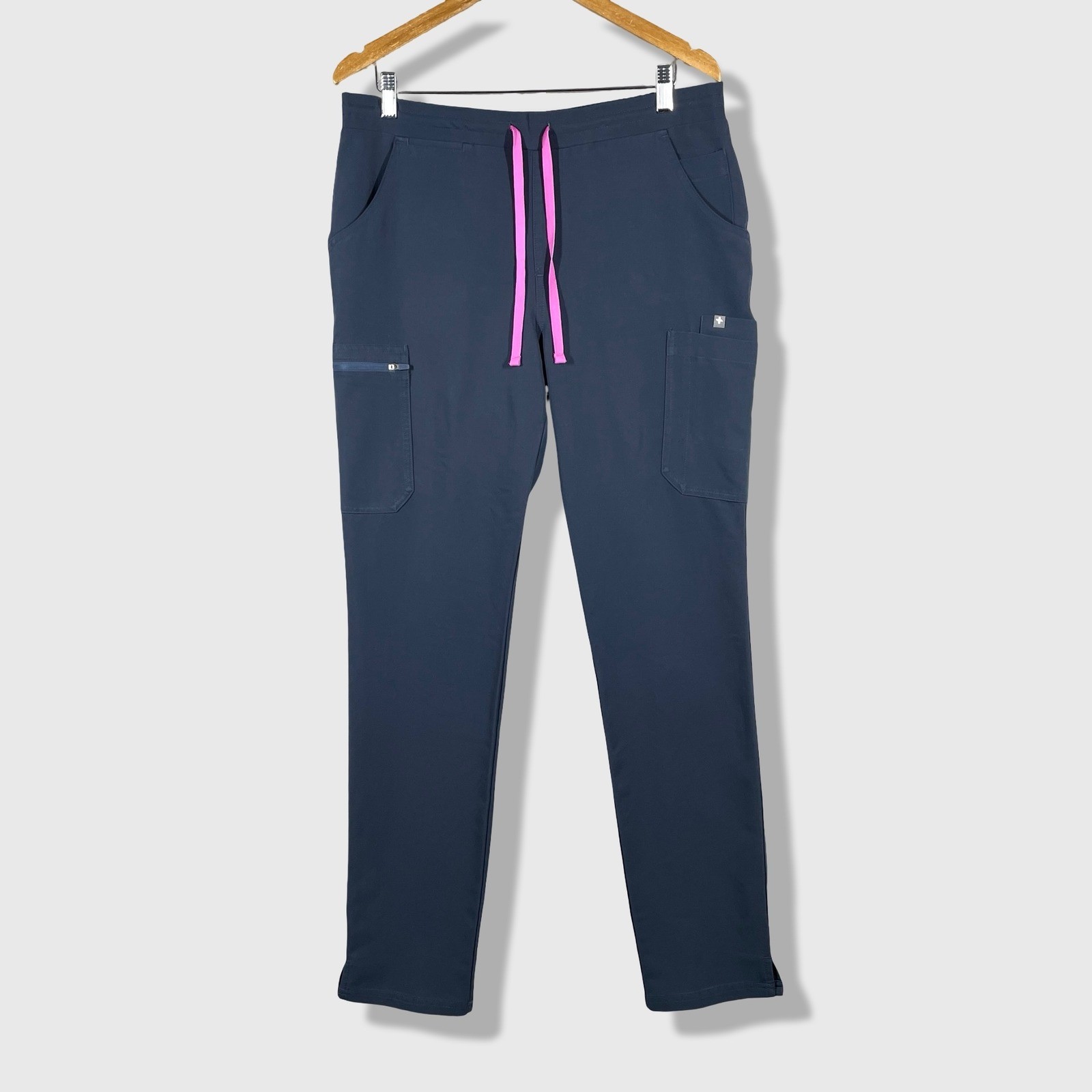 FIGS Yola Scrub Pants Womens M Tall Navy Blue Cargo Athletic Medical TW2000T
