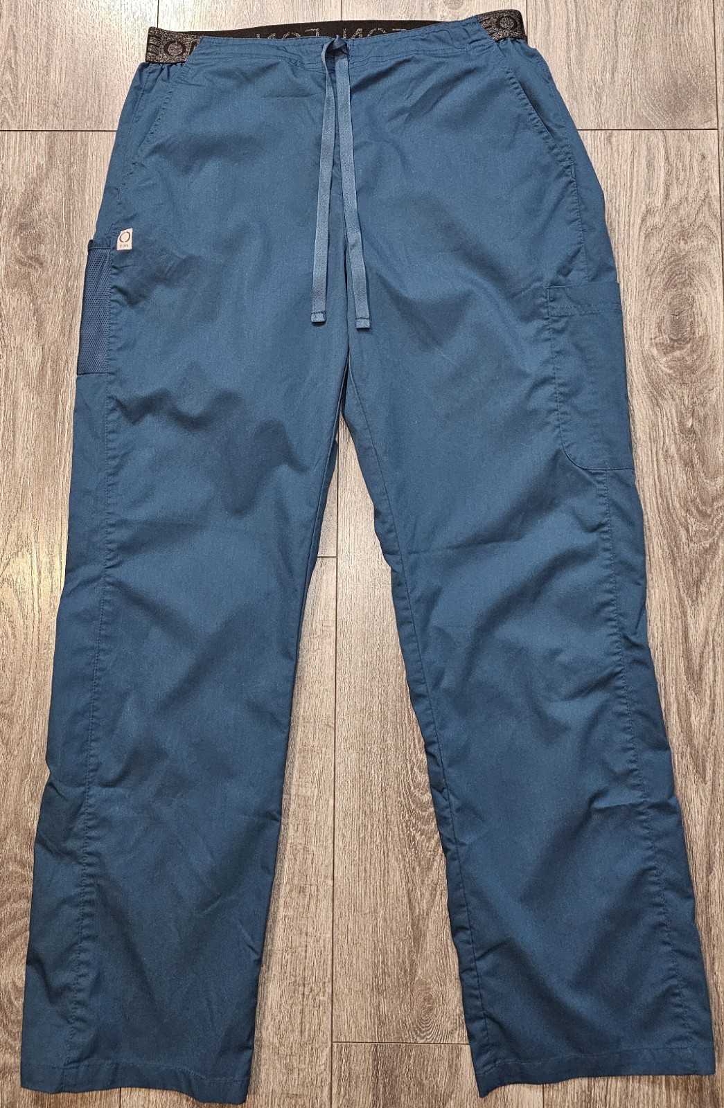 Maevn Eon Elastic Waist Drawstring Scrub Bottoms Pants Caribbean Blue Women’s Lg