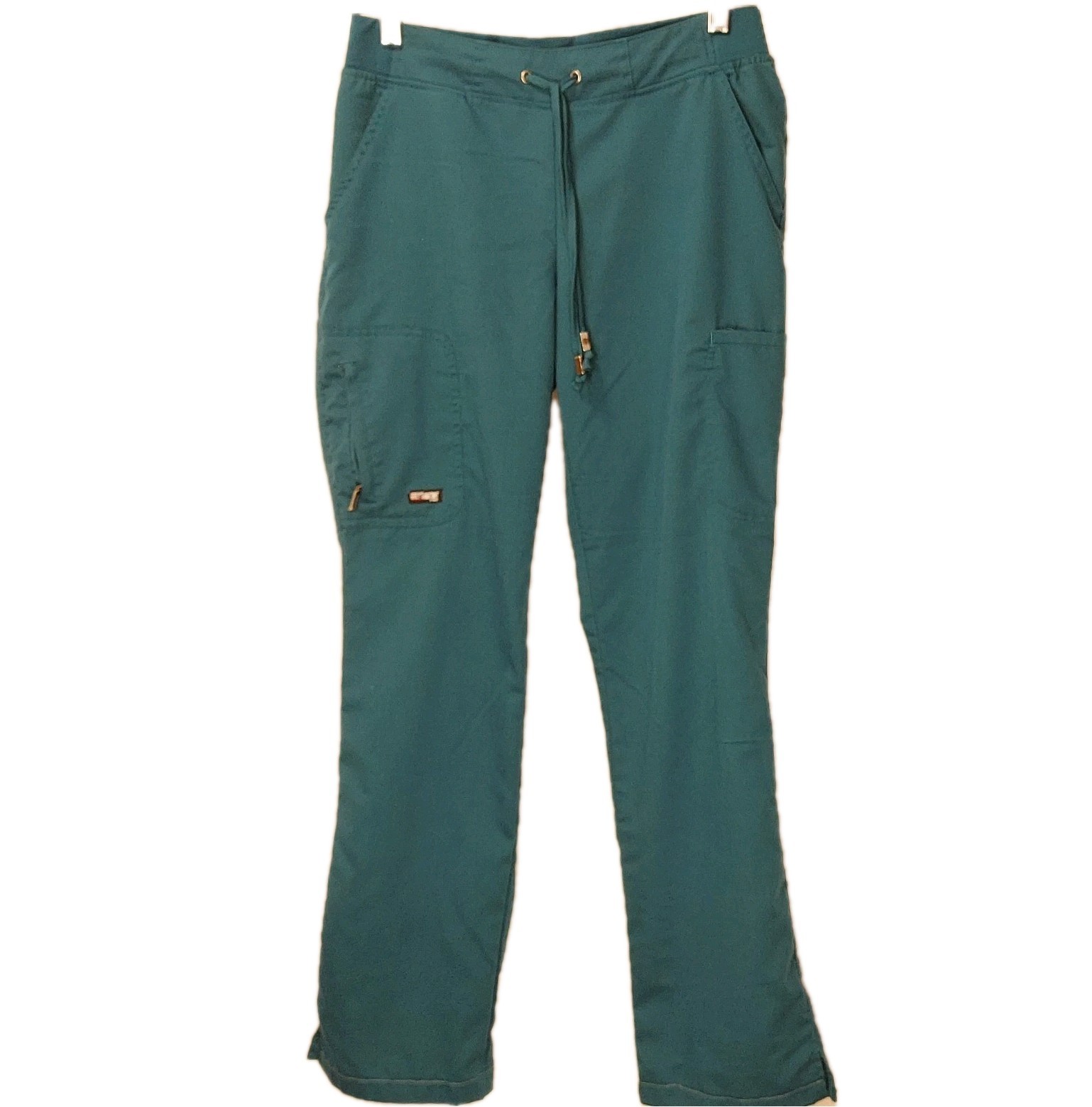 Greys Anatomy Barco Scrub Pants XS Bahama Blue Teal Green Hemmed 30.5″ Inseam