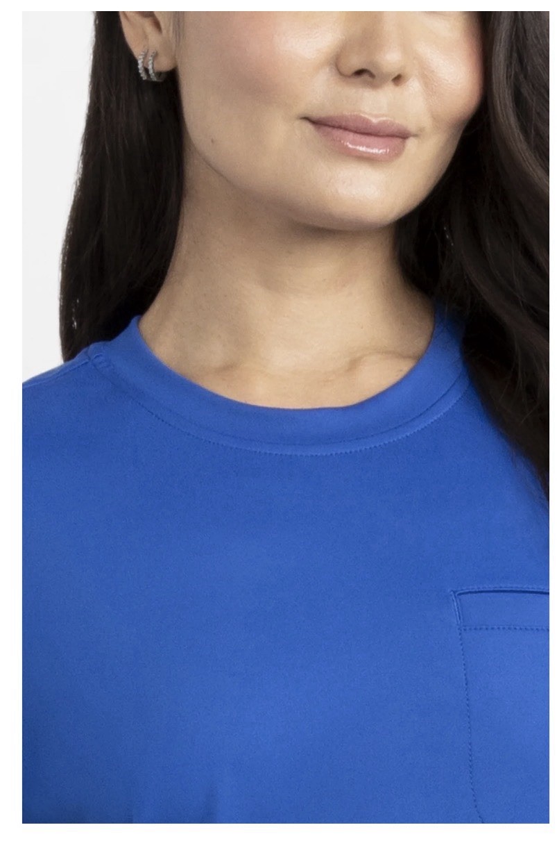 GILDAN Women’s 2XL Crew Neck Scrub Top Stretch Moisture Wicking • Royal