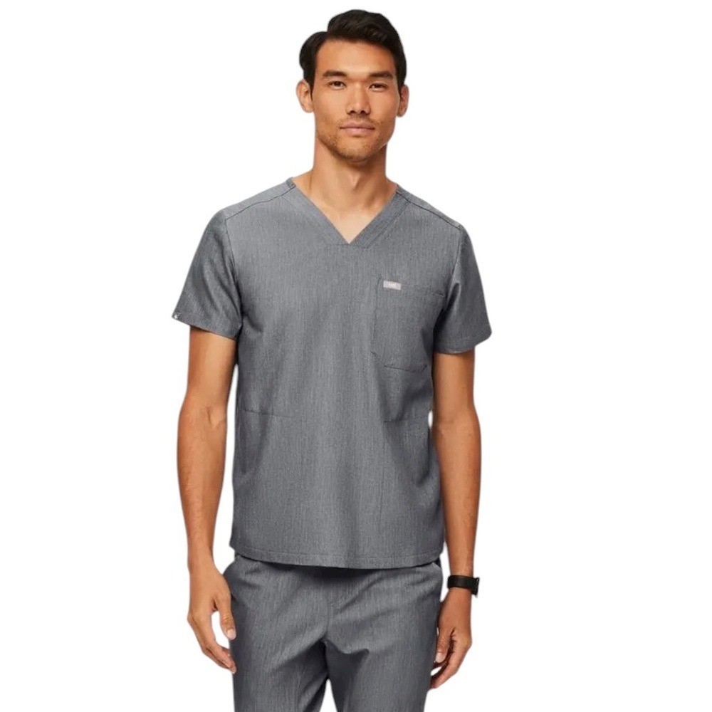 Figs Men’s Chisec Three-Pocket Scrub Top | Graphite | Size Large