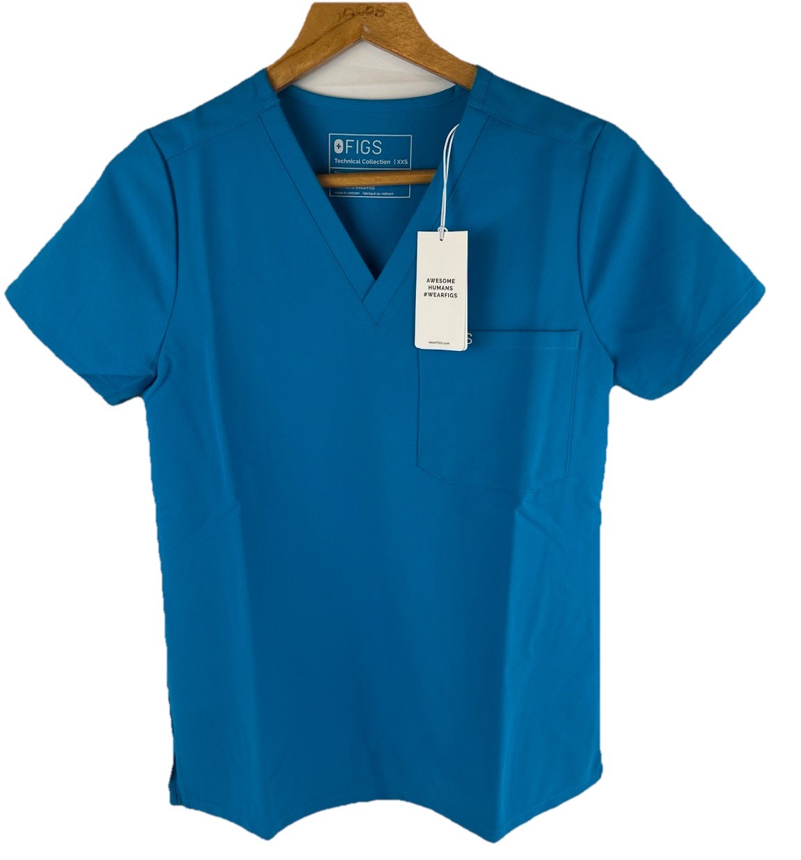 FIGS Womens Catarina One-Pocket Scrub Top Size XXS Short Sleeve Blue New