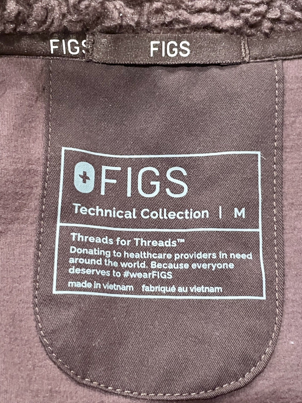 FIGS Men Deep Purple Scrub Set M/L On Shift Sherpa Jacket Leon Top Tansen Jogger