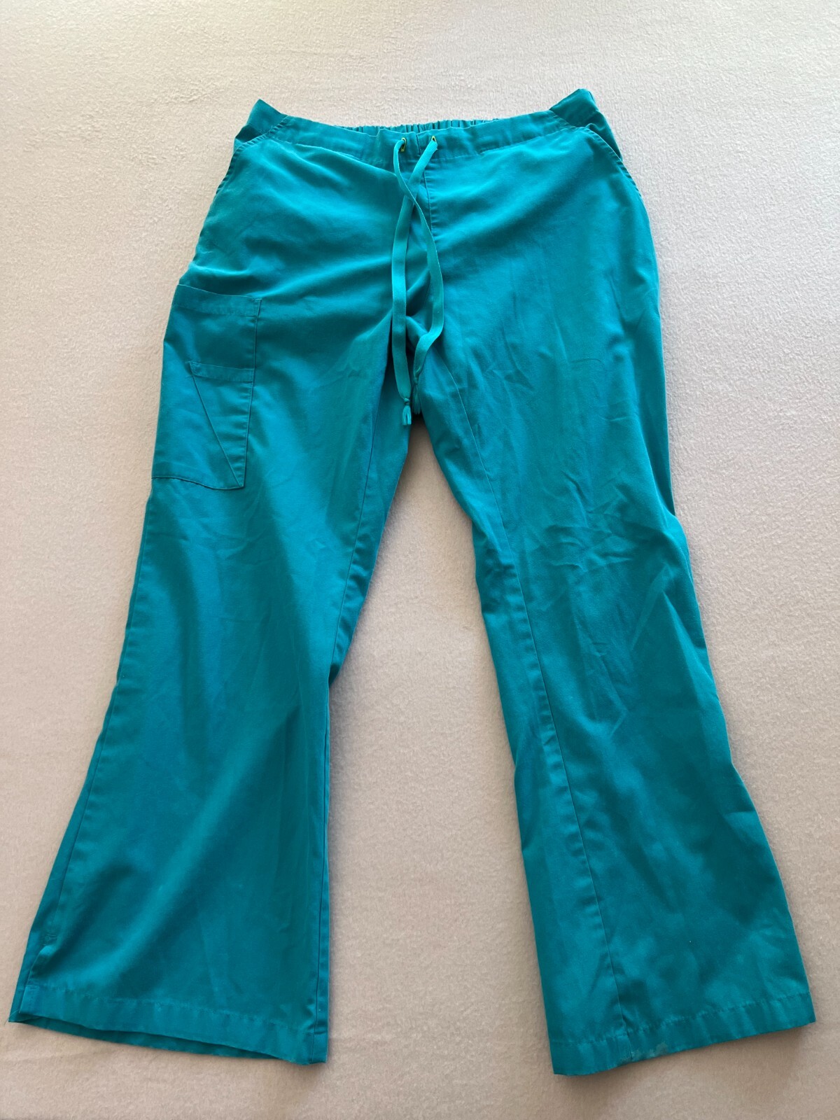 All Uniform Wear Scrub Pants Bottom Womens Size 30 Blue Drawstring Wide Leg