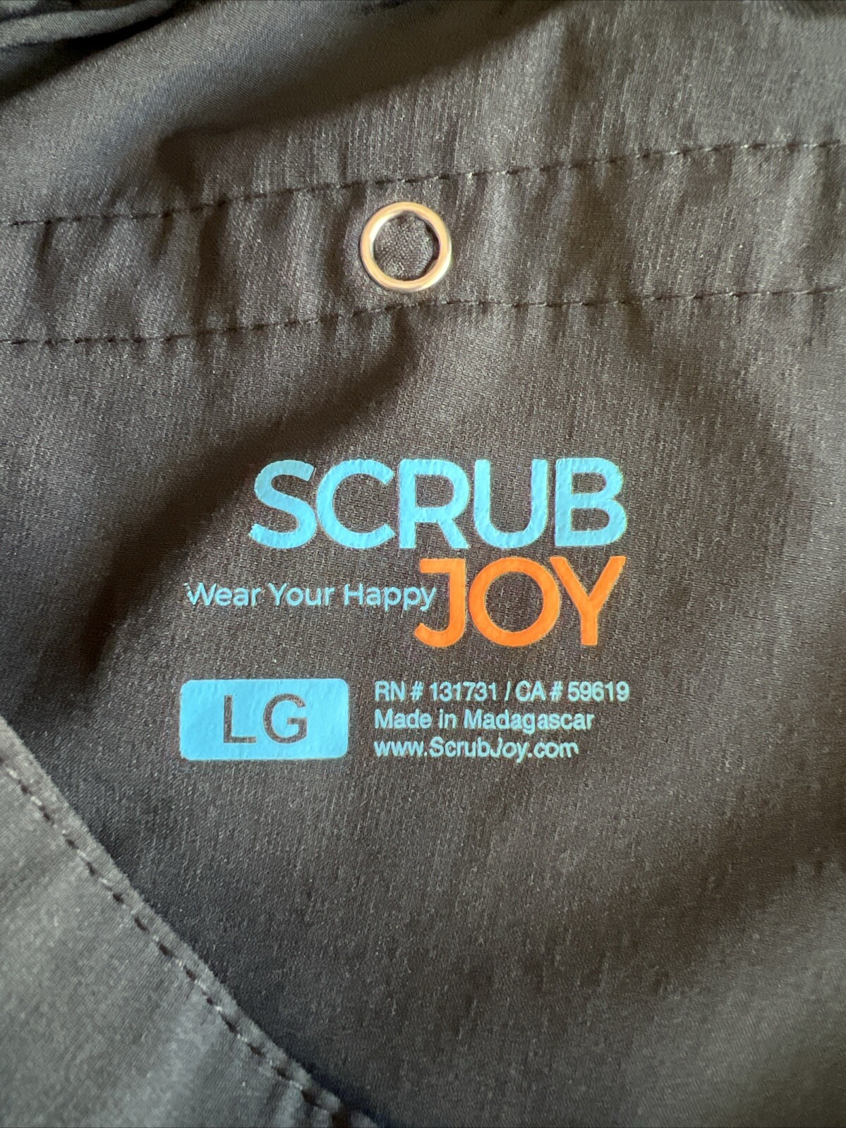 Scrub Joy Black Jogger Straight Leg Medical Scrubs Elastic Waist Sz L