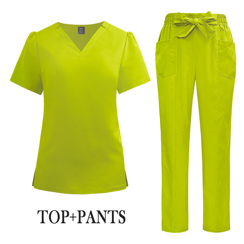 Ladies Medical Scrub Suit Nursing Uniform V Straight 2025 Summer Fashion Colors