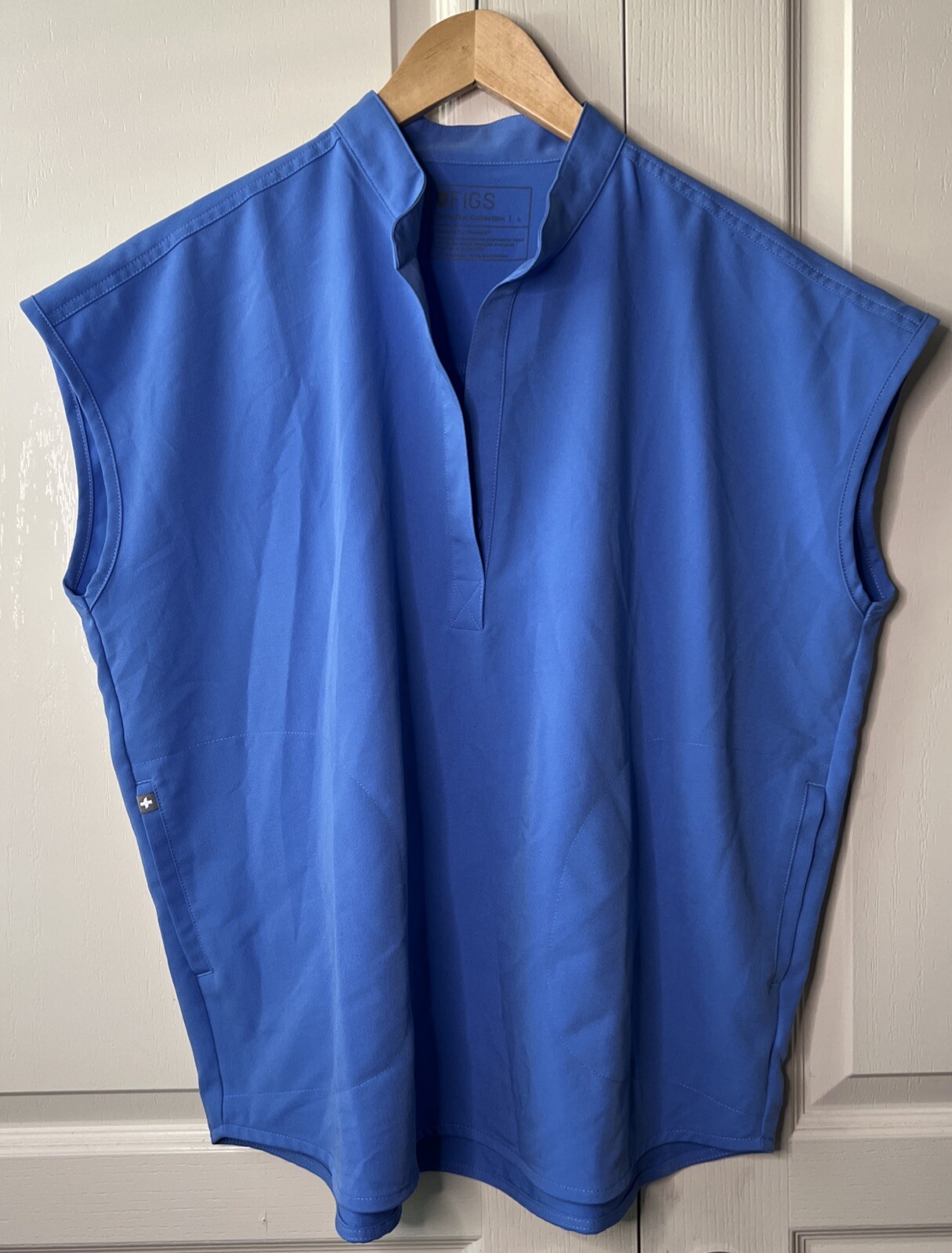 Figs Technical Collection wxxsw1003 Scrub Top, Blue, Sz L