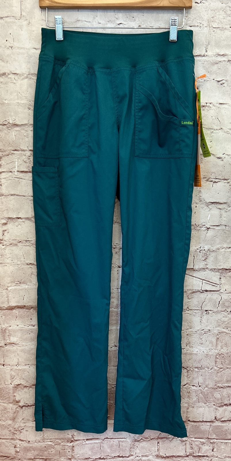 Landau ProFlex Womens XS Yoga Scrub Pant Pull On Modern Fit Hunter Green 2043