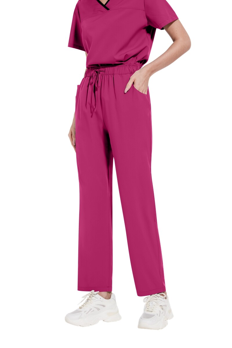 NiaaHinn Scrub Set Women Medical Nurse Hospital Clinic Uiforms Top Pant Straight