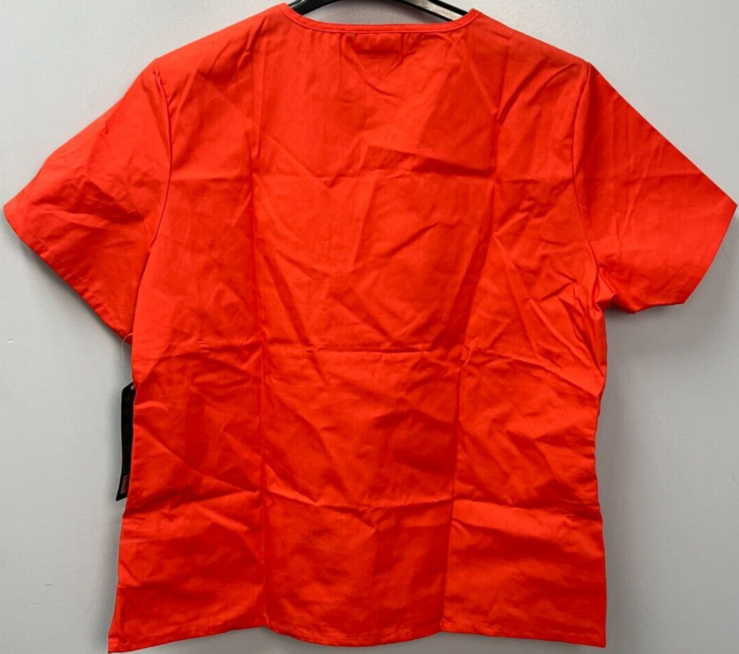 Sivvan Mandarin Orange Mock Wrap Scrub Top Women’s Size 2X w/Front Pocket