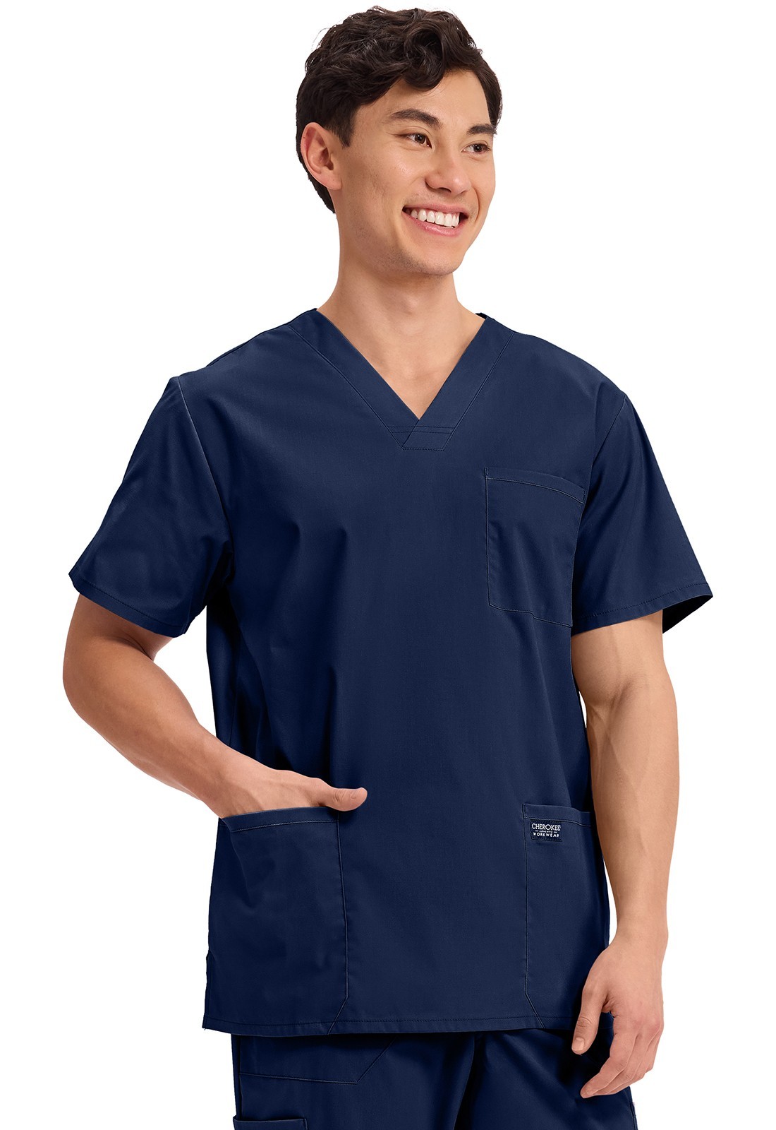Scrubs Cherokee Workwear Men V Neck Top WW695 NAV Navy Free Shipping