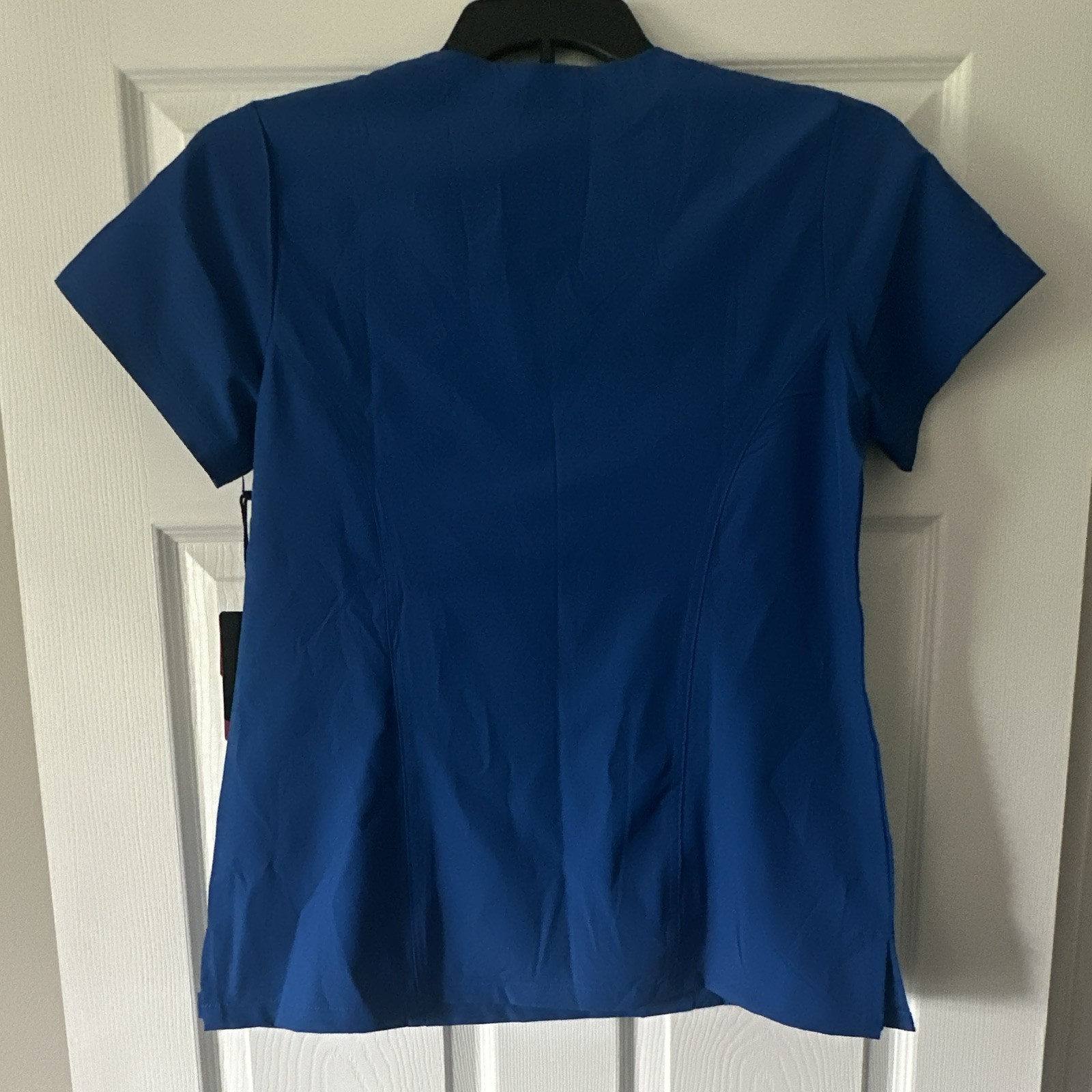 BHU Blue Scrub Set Size M V-Neck Short Sleeve Top & Elastic Cuff Pants
