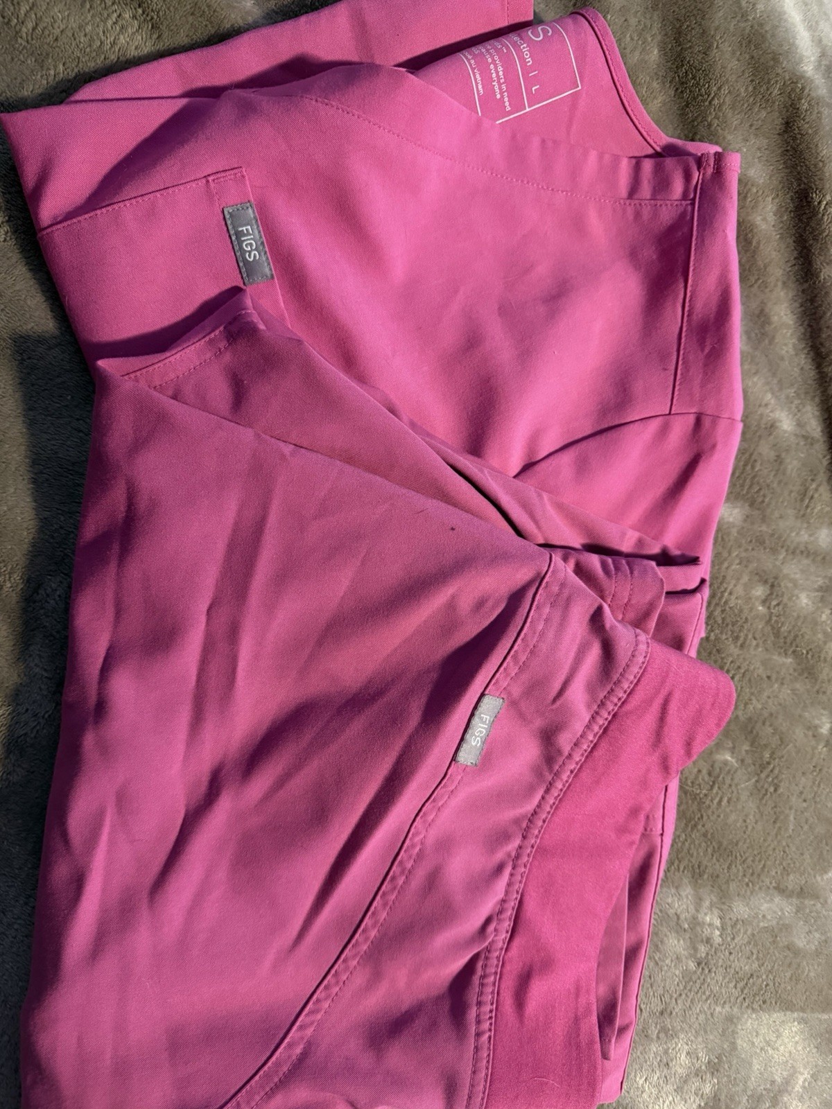 FIGS Technical Collection Women’s Purple Solid Canvas Polyester Scrub Set Size L