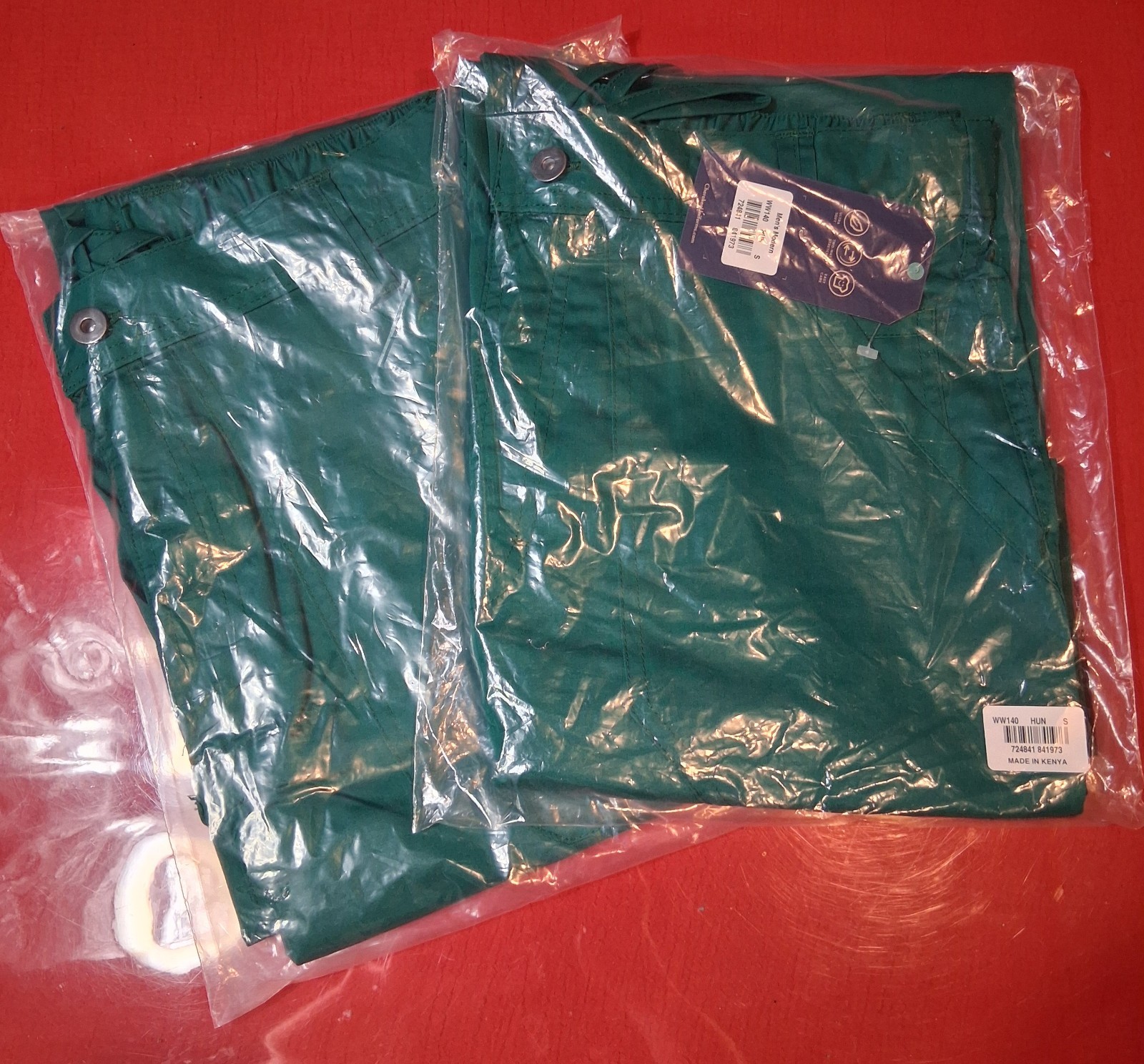 2 Pair Mens S Cherokee Workwear Scrubs Fly Front Modern Pants Hunter Green WW140