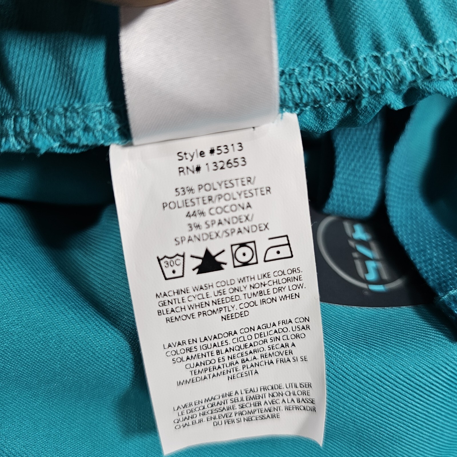 Wonderwink WonderTech 37.5 6 Pocket Straight Leg Teal Scrub Pants WOMENS SIZE 2X