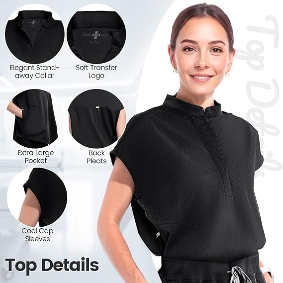 Stand Collar Women Nurse Uniform Suit Medical Scrubs Top and Pants Fit doctor