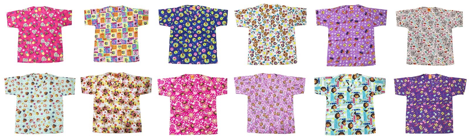 Nickelodeon Nursing Medical Pediatric Character Scrubs Shirt Top S to XL