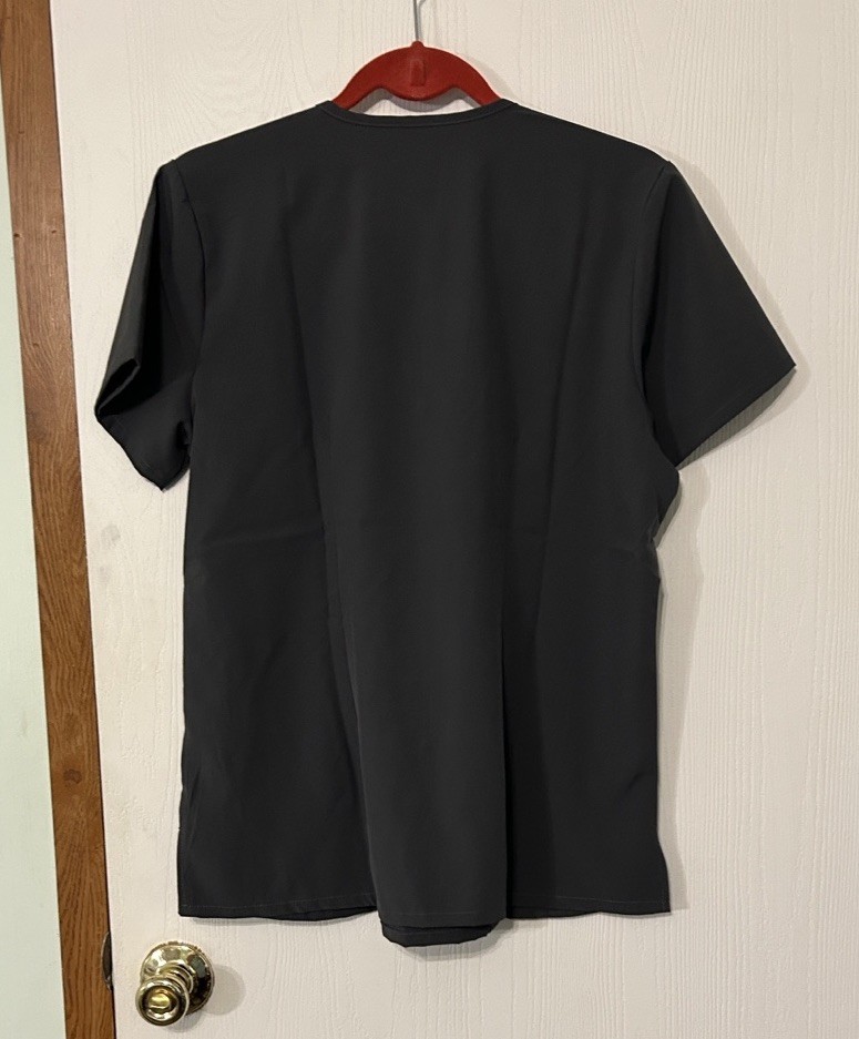 Divine Stretch by JDM Women’s Scrub Top Dark Grey Size Medium V-Neck Zipper