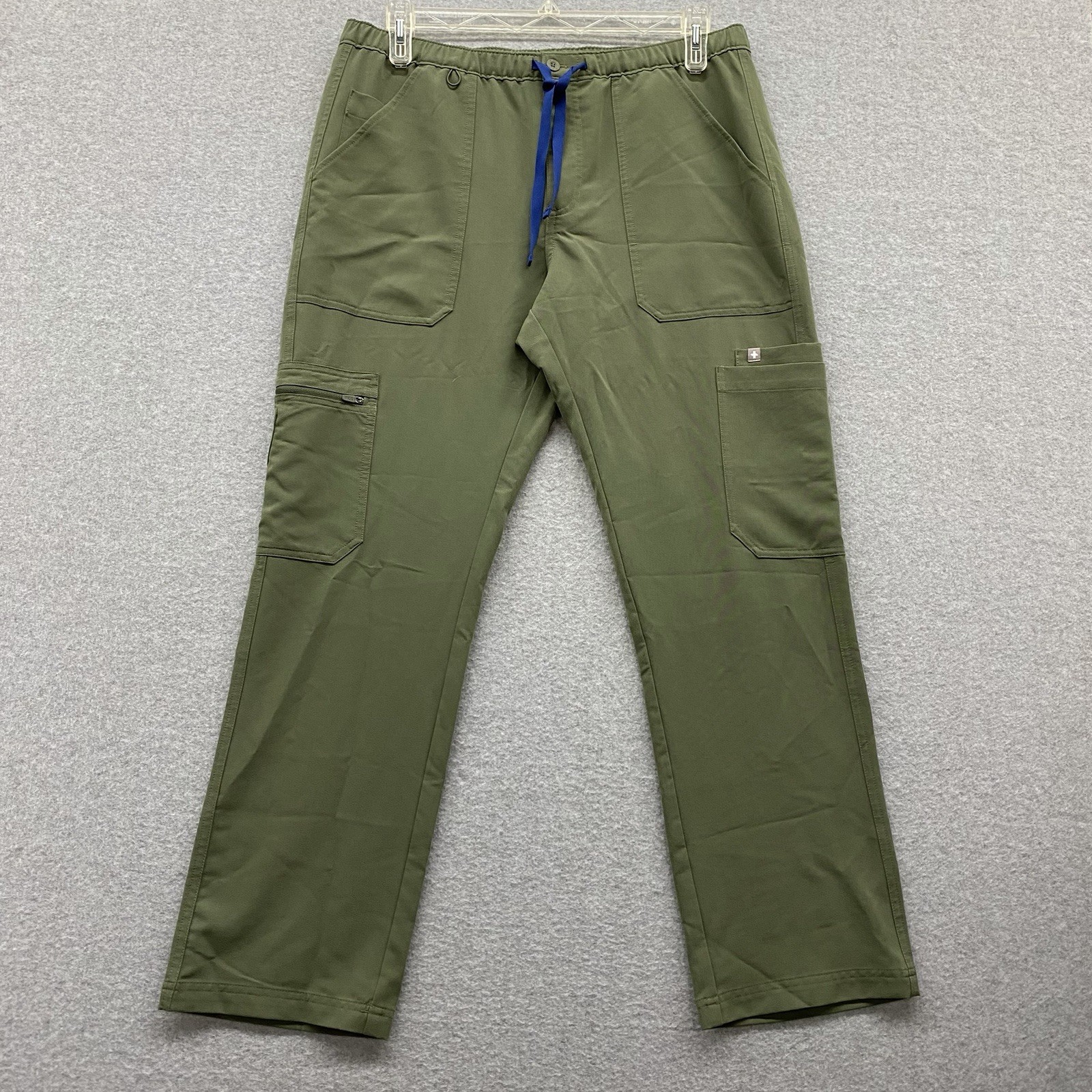 FIGS Cairo Cargo Scrub Pants Mens Large Dark Moss Green Nurse Uniform PO 3074