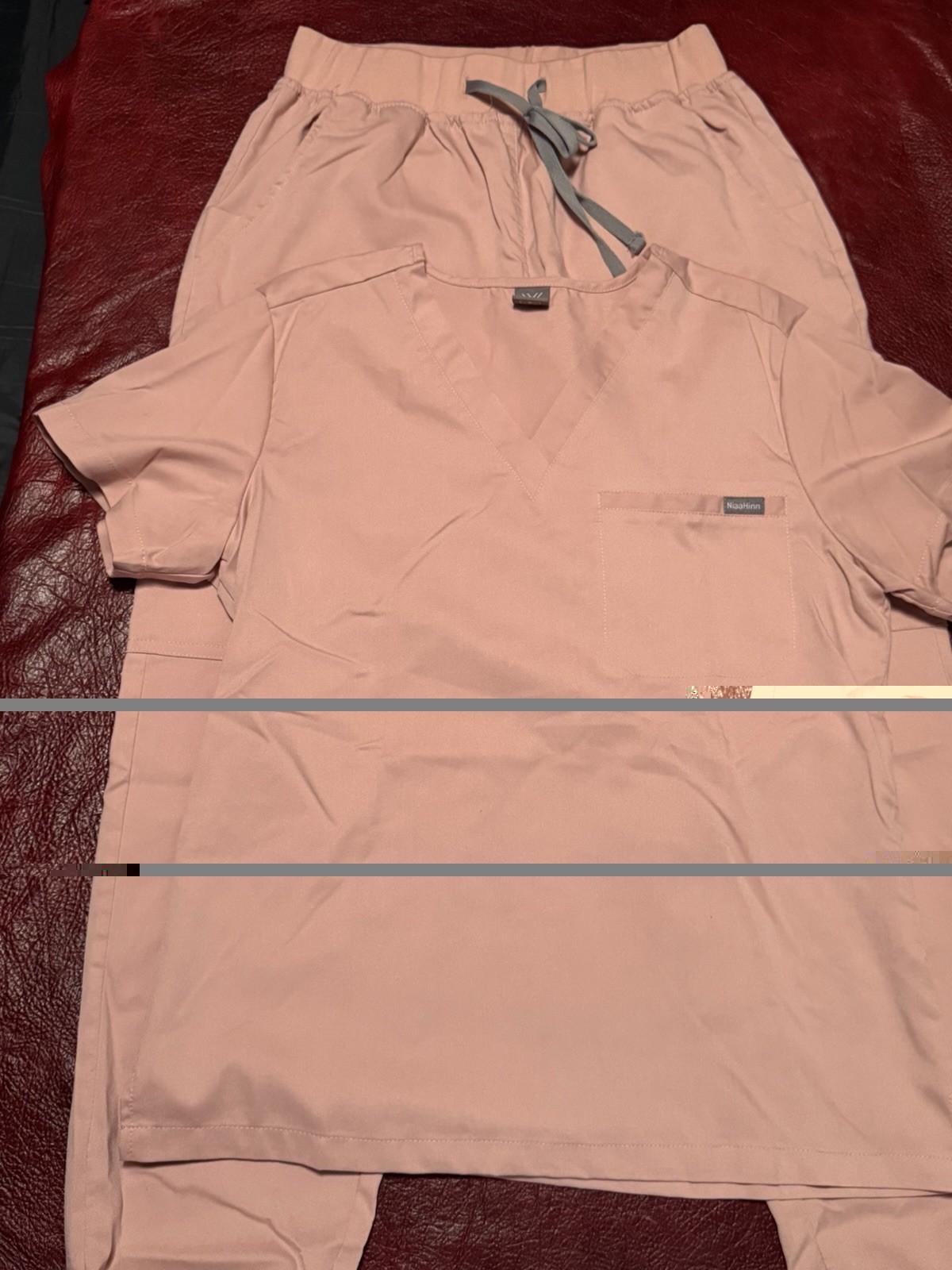 Niaahinn 1-Pocket Scrubs Set Mauve Sz Small