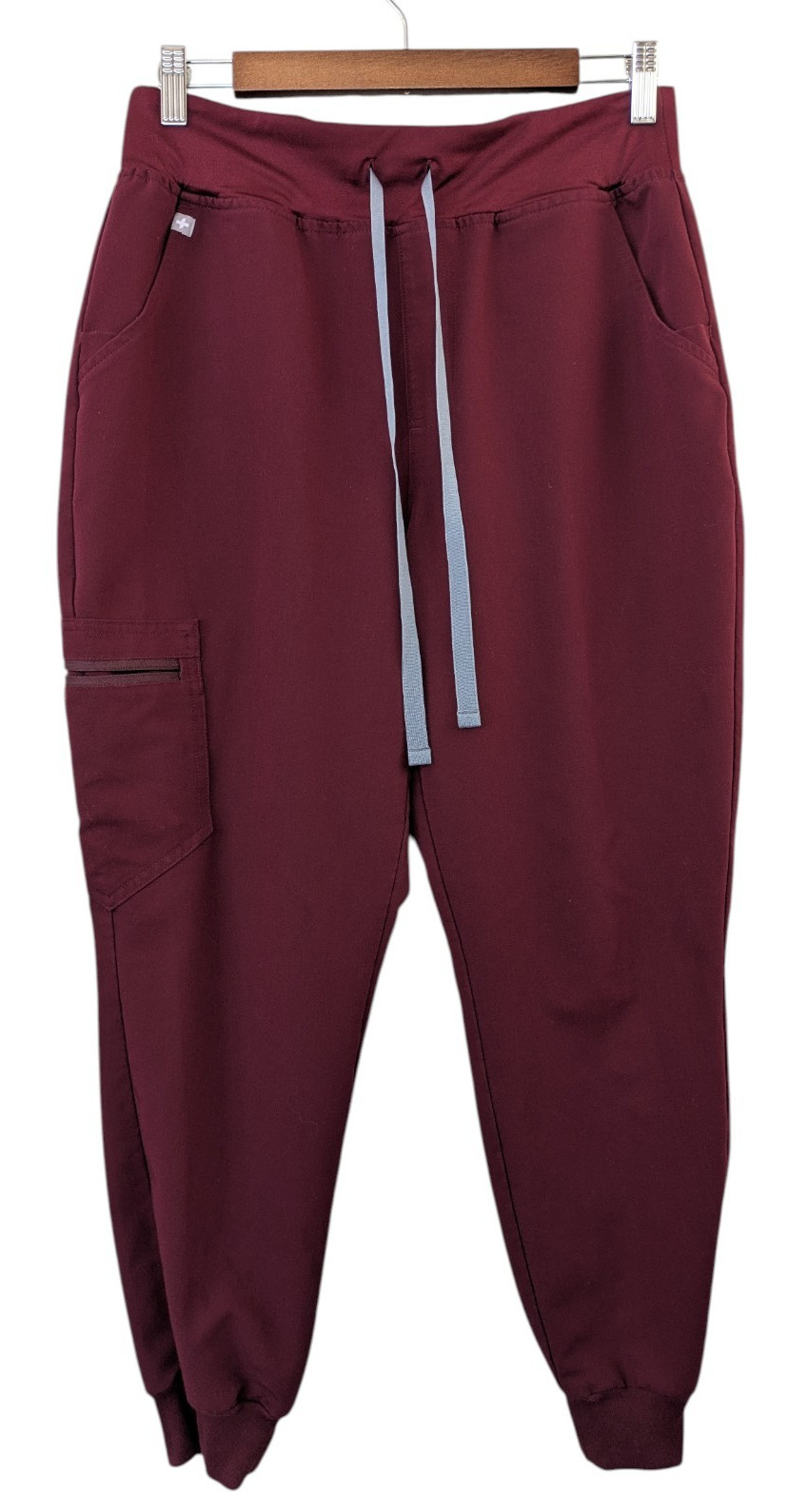 FIGS Zamora Jogger Scrub Pants Women’s (Medium Petite) Maroon High Waisted