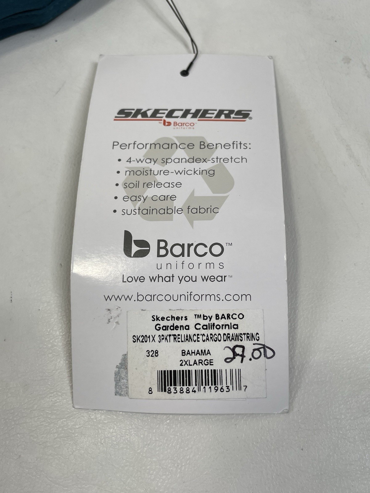 Skechers Barco Scrubs 3PKT Reliance Cargo Drawstring Pants Womens 2XL Bahama NWT