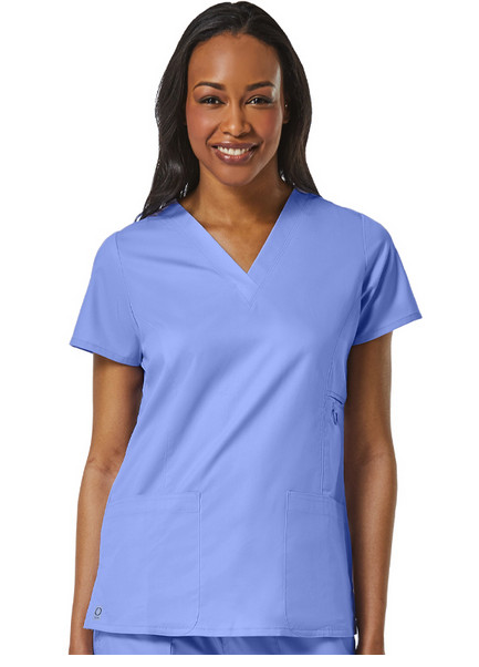 New Eon By Maevn 1708 Women’s Active V-Neck Pocket Scrub Top