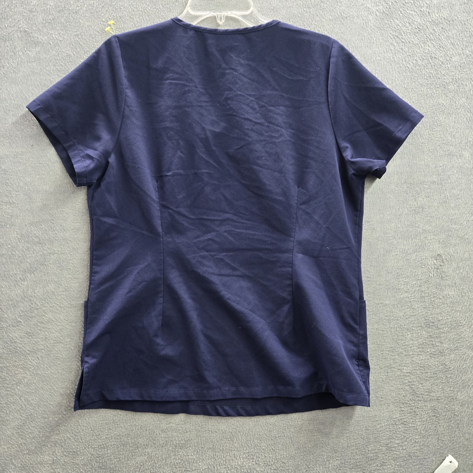 Mandala Women Scrub Top M Navy Blue Equa-Tek Medical Logo Short Sleeve